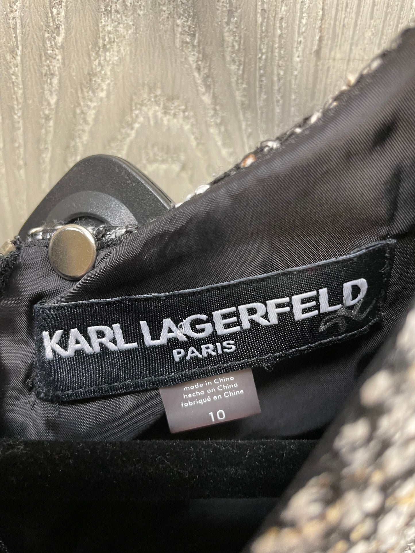 Dress Designer By Karl Lagerfeld In Black & White, Size: M