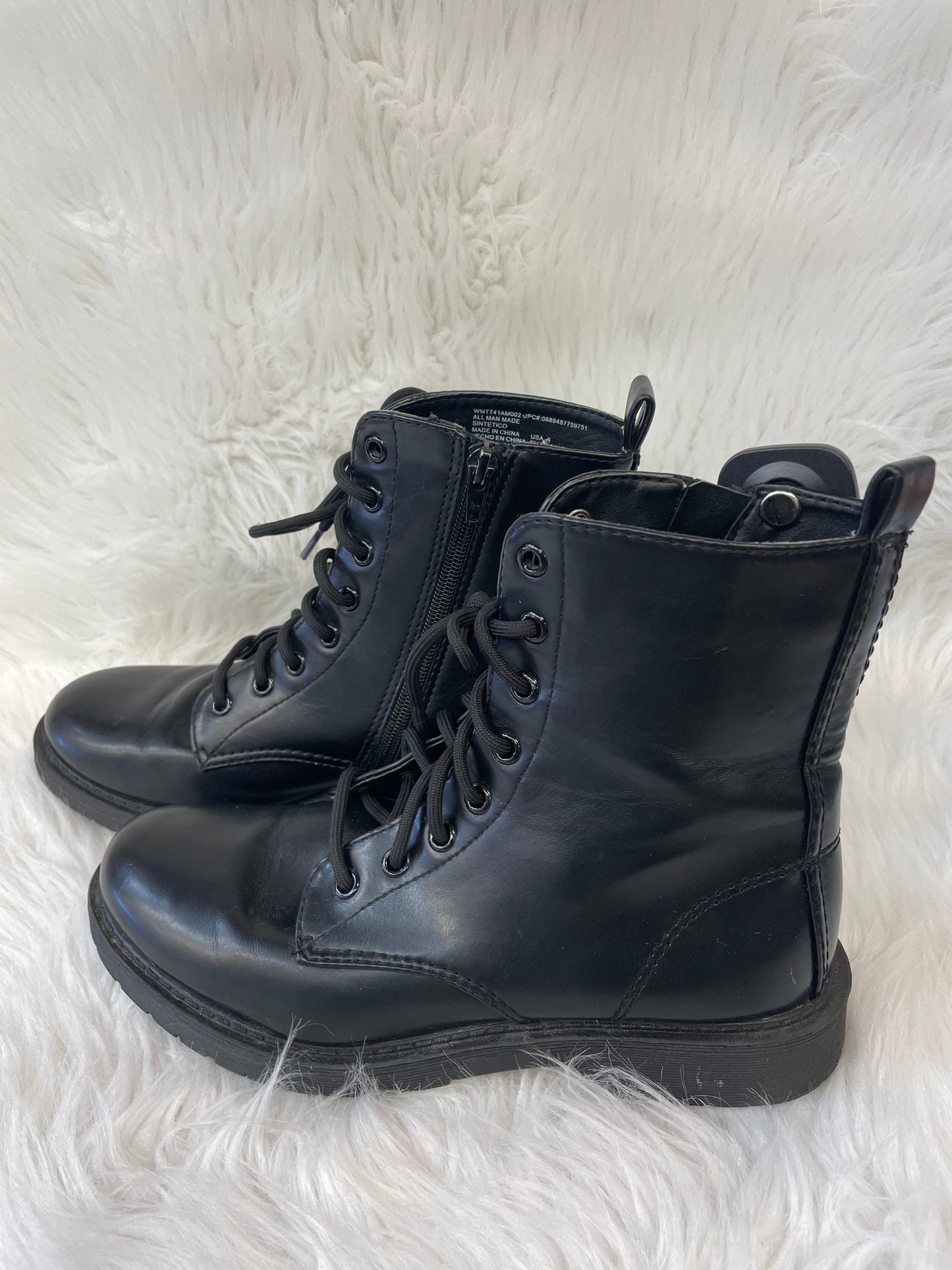 Boots Combat By Time And Tru In Black, Size: 8