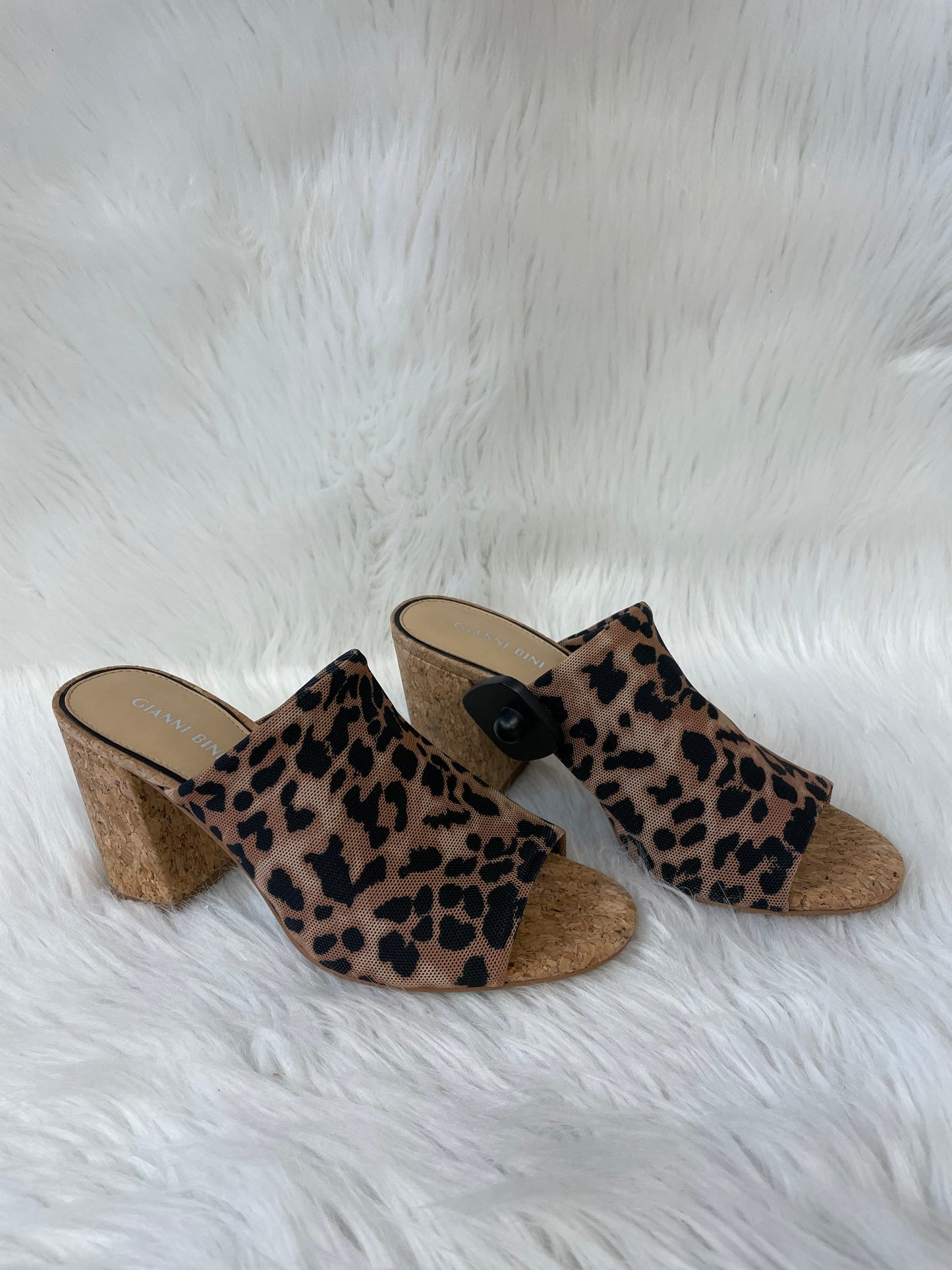 Sandals Heels Block By Gianni Bini In Animal Print, Size: 7