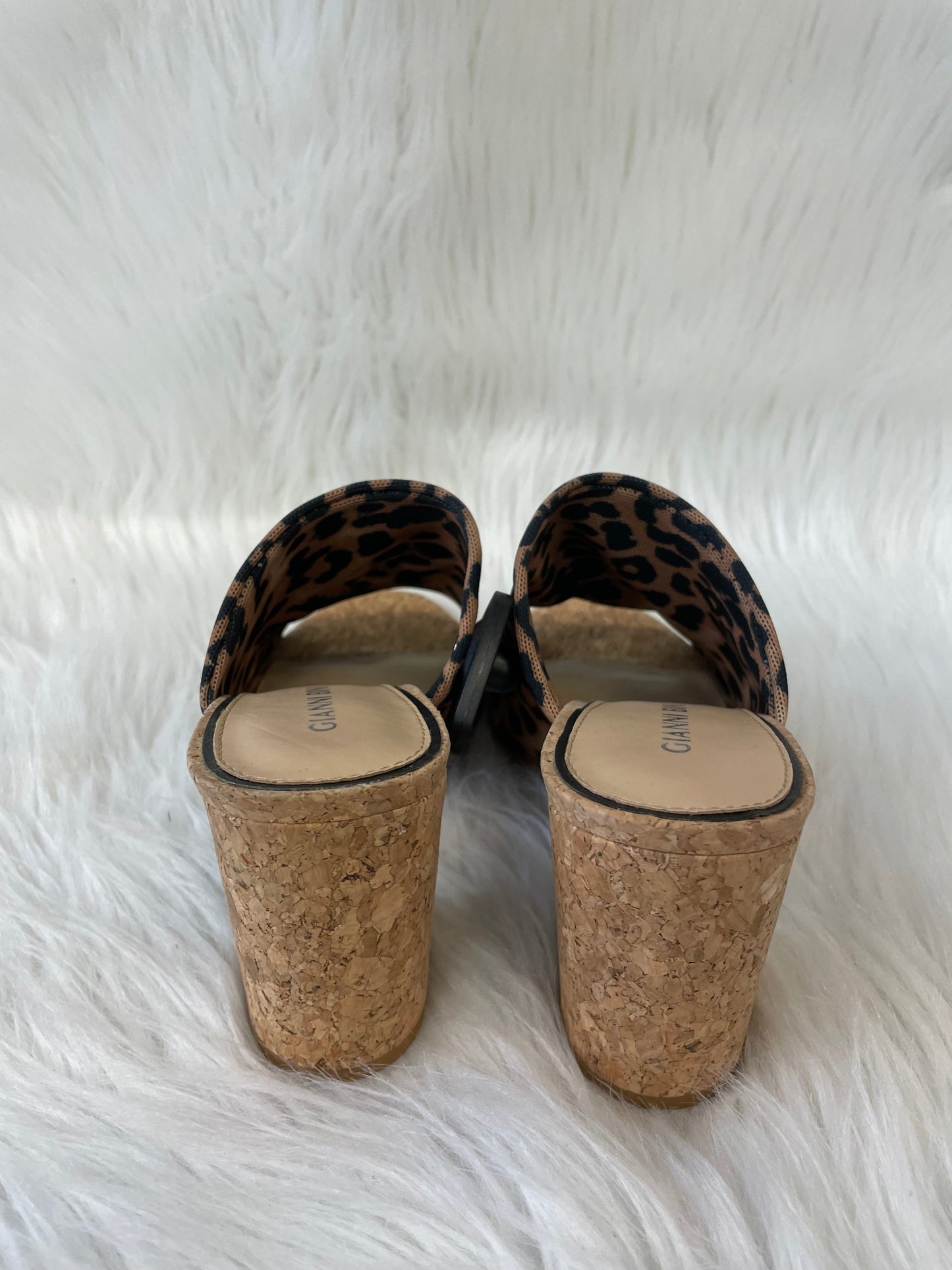 Sandals Heels Block By Gianni Bini In Animal Print, Size: 7