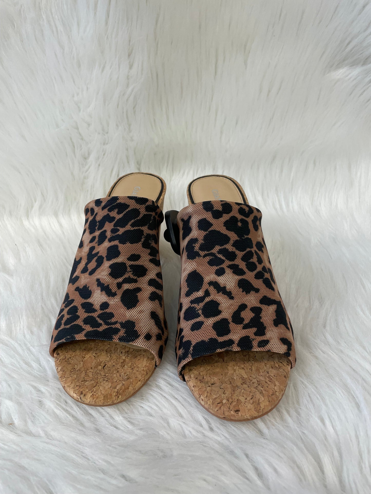 Sandals Heels Block By Gianni Bini In Animal Print, Size: 7