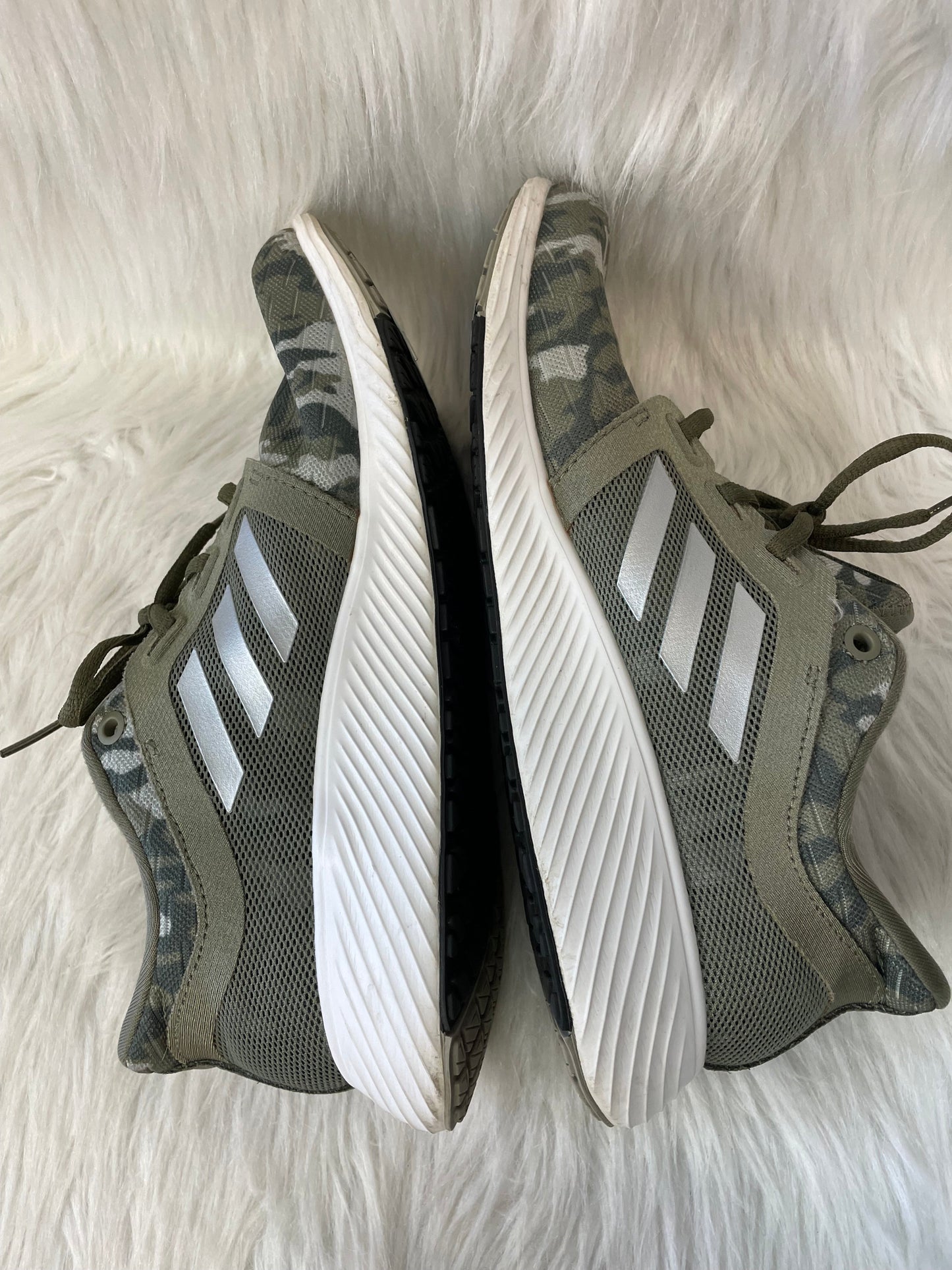 Shoes Athletic By Adidas In Camouflage Print, Size: 8.5