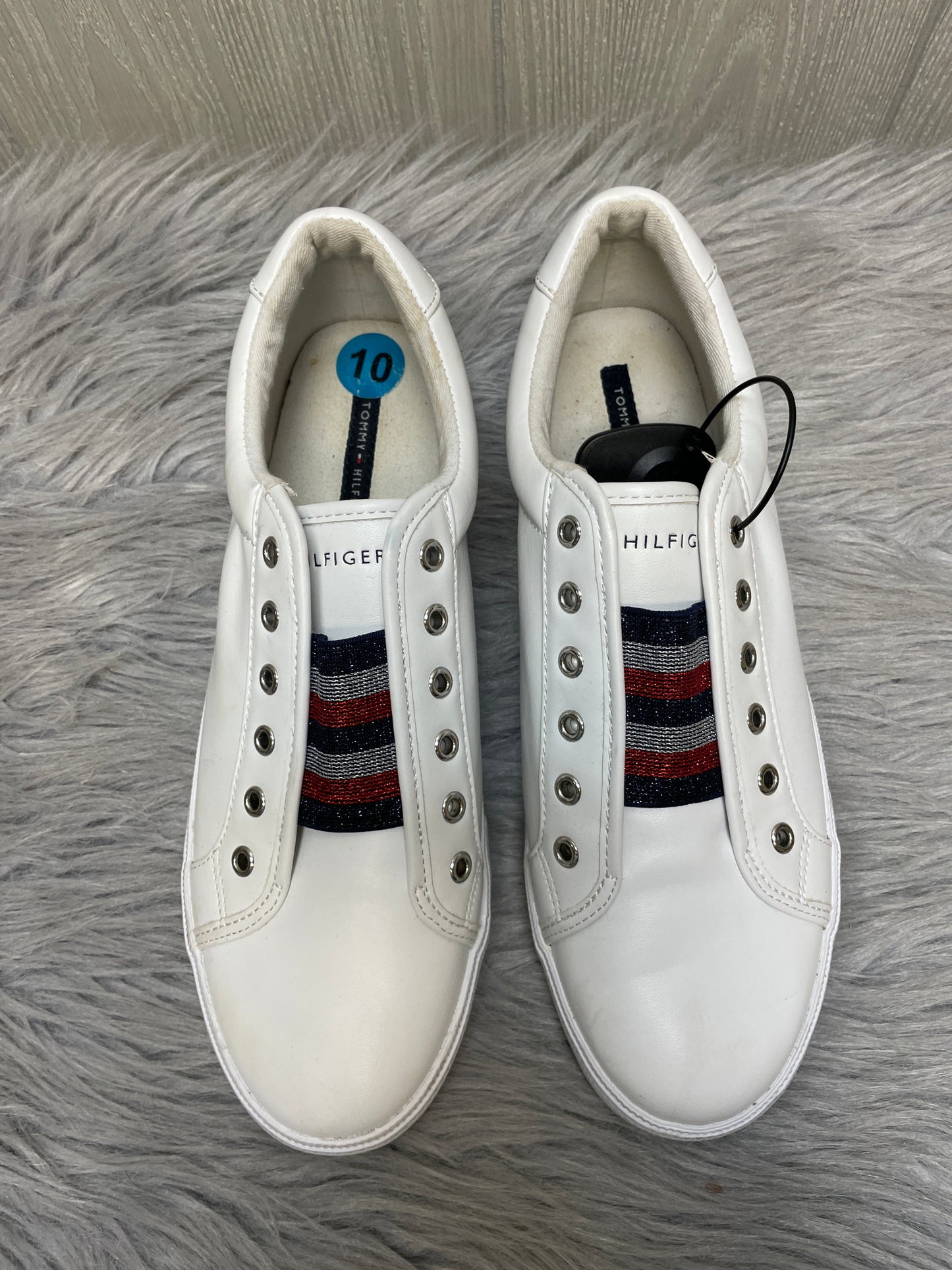 White Shoes Sneakers Tommy Hilfiger, Size 10