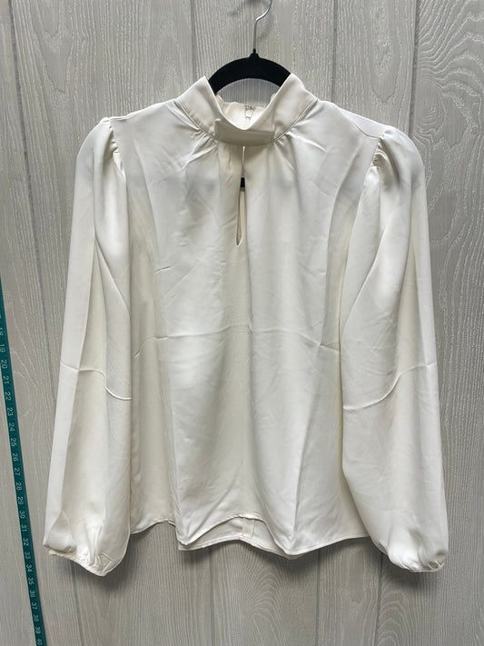 Blouse Long Sleeve By Ann Taylor In Cream, Size: S