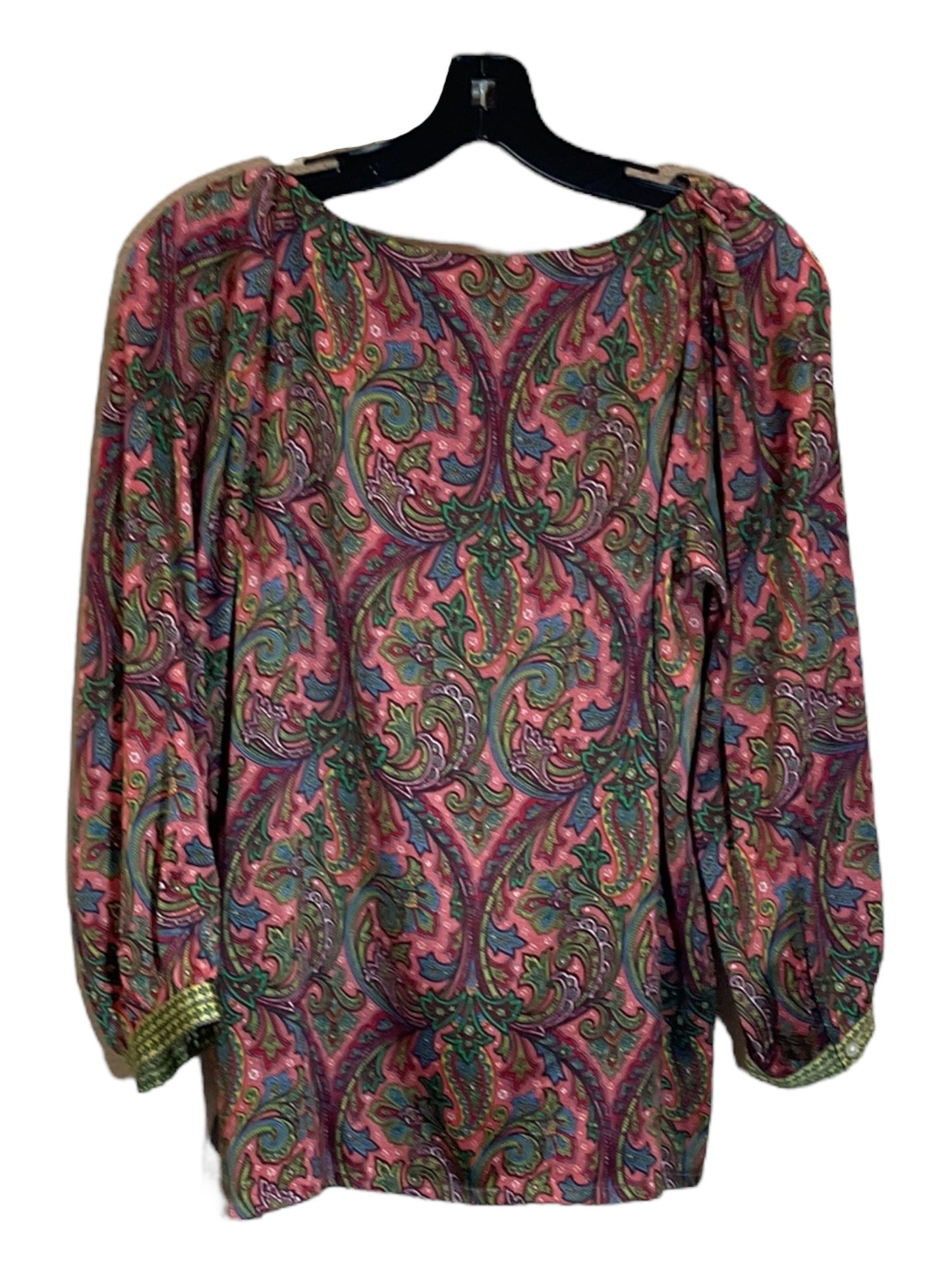 Top Long Sleeve By Loft In Paisley Print, Size: Xs