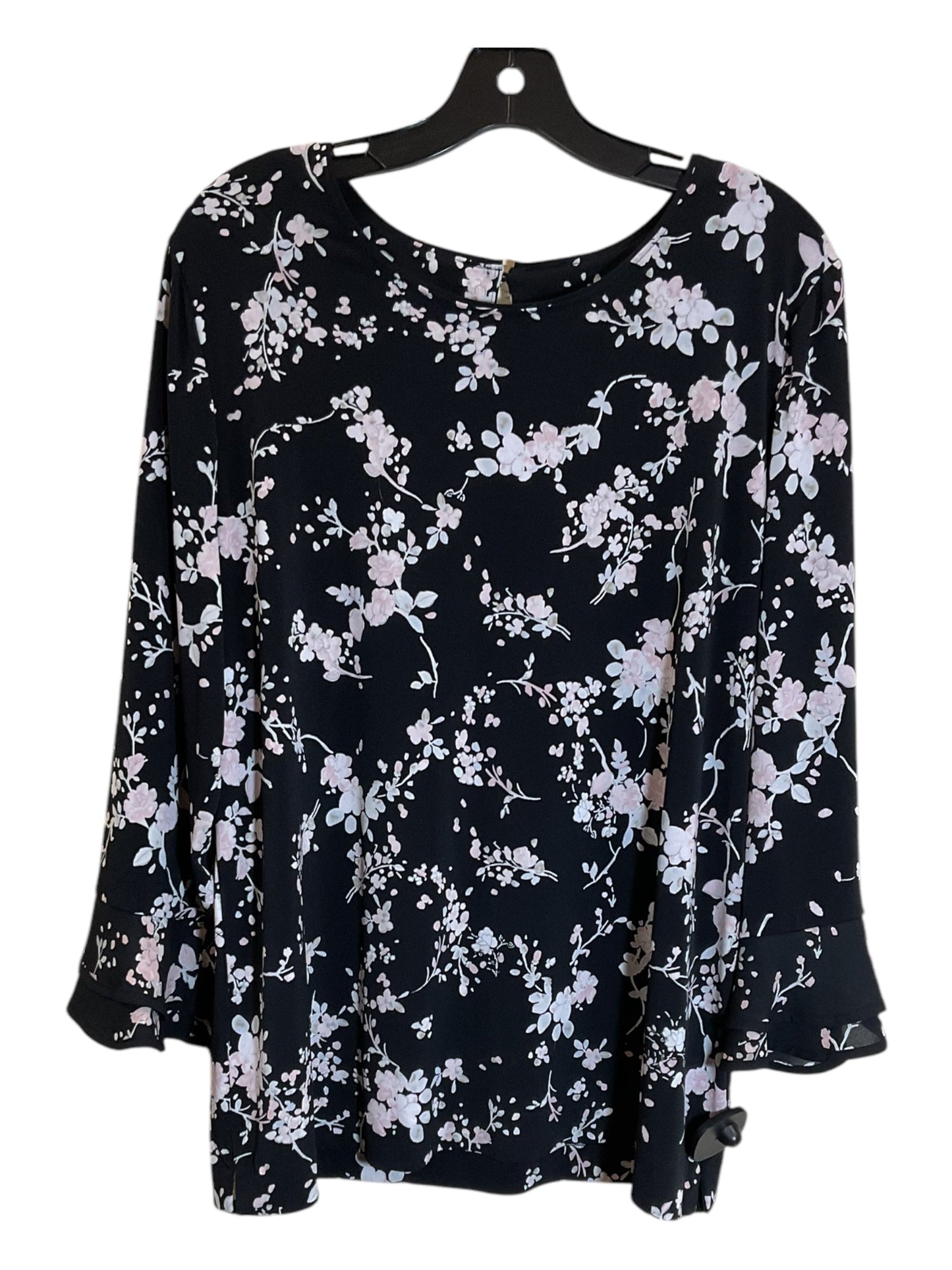 Blouse Long Sleeve By Karl Lagerfeld In Floral Print, Size: Xl