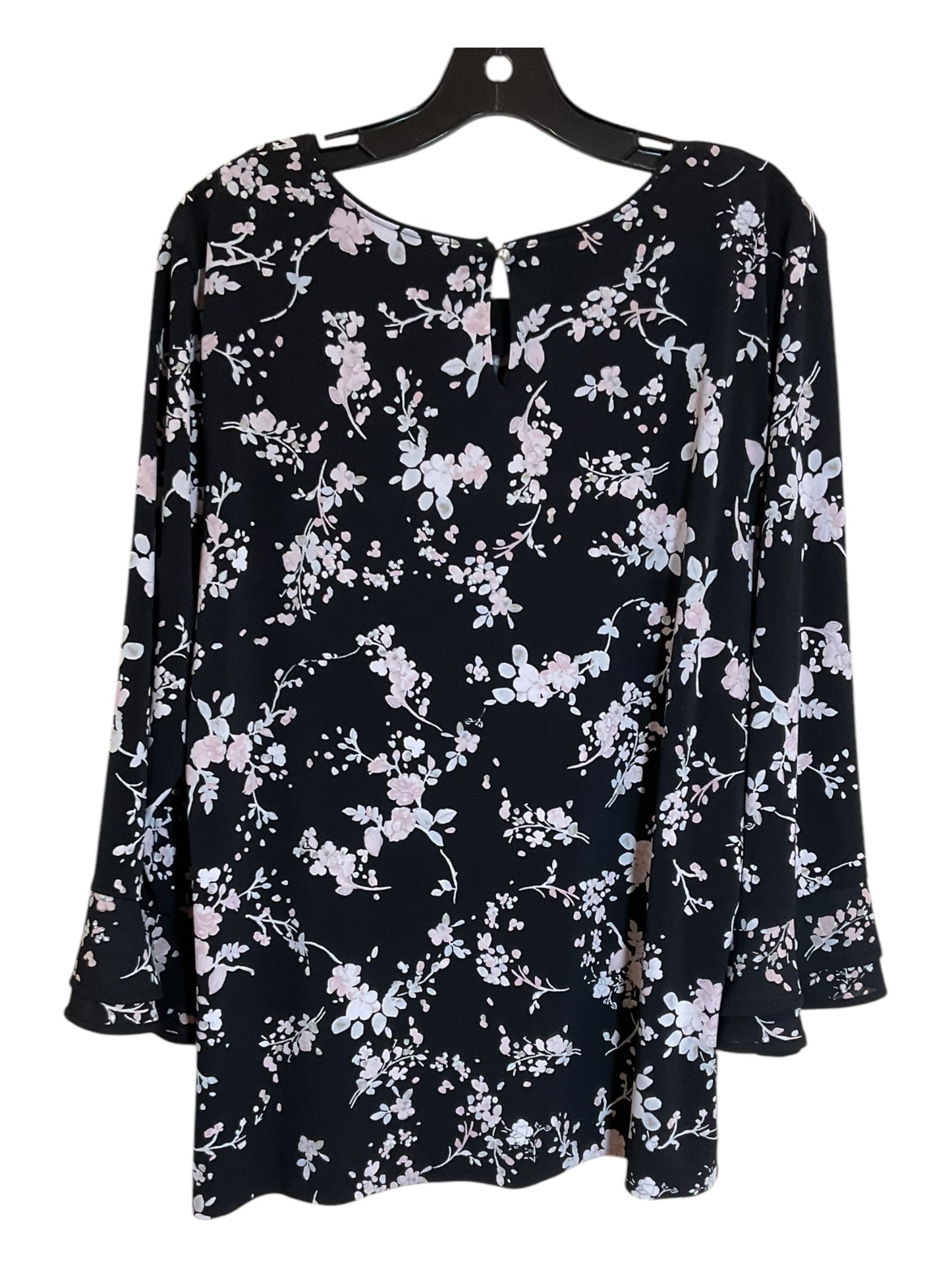 Blouse Long Sleeve By Karl Lagerfeld In Floral Print, Size: Xl