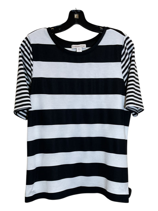 Top Short Sleeve By Coldwater Creek In Black & White, Size: L