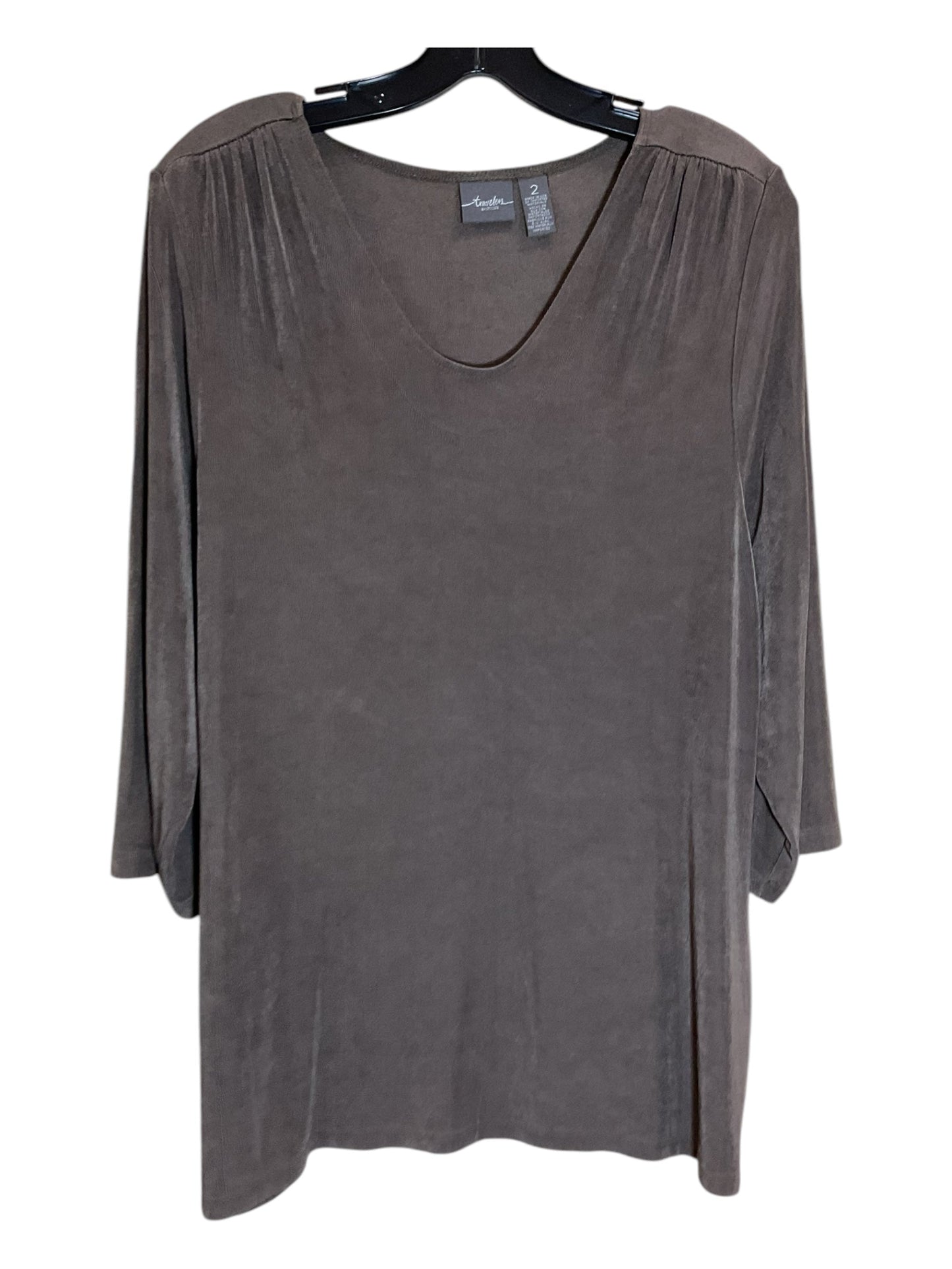 Top Long Sleeve By Chicos In Brown, Size: L