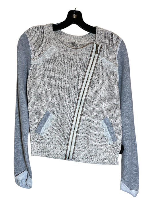 Top Long Sleeve By Bke In Cream & Grey, Size: M