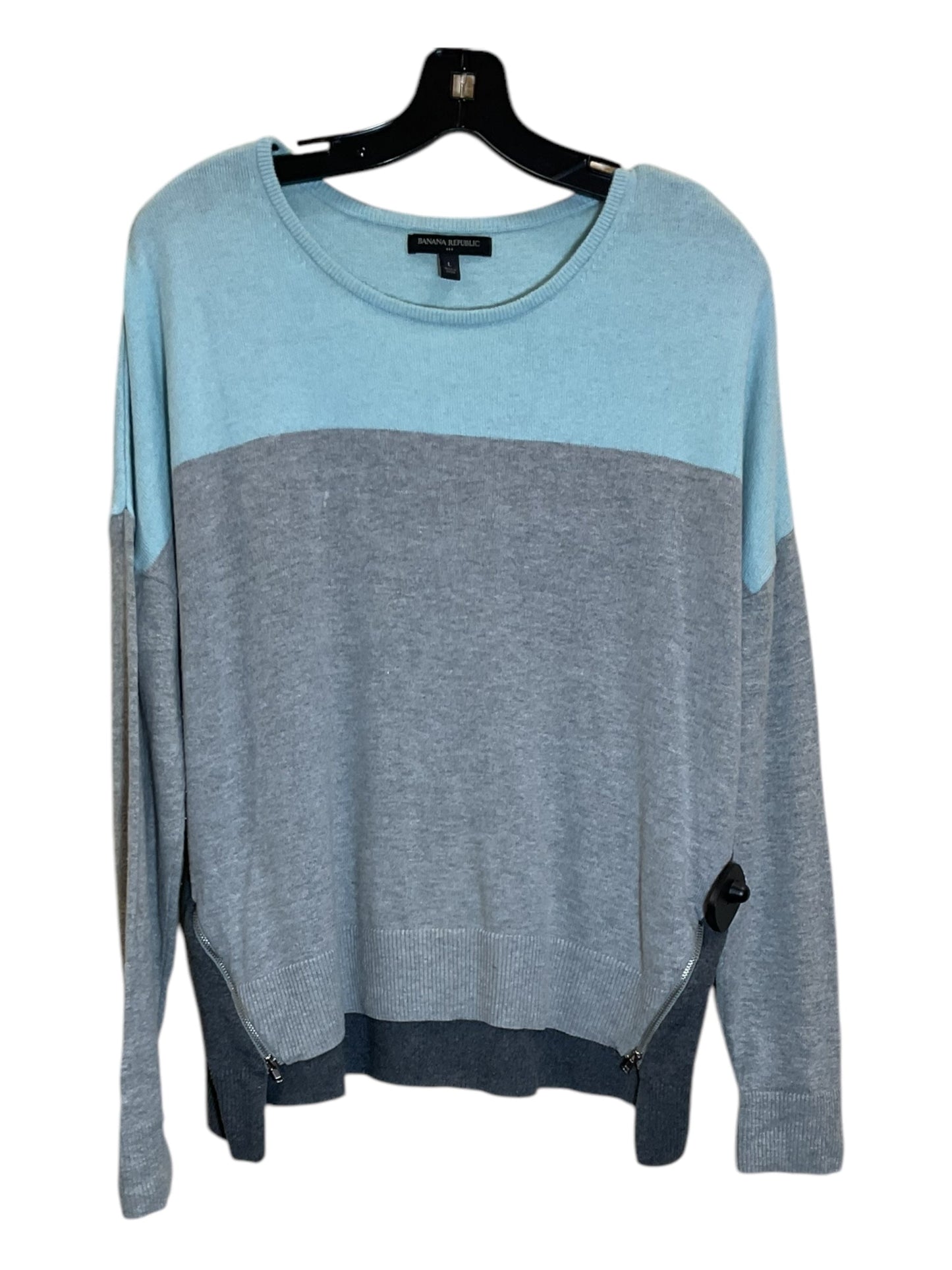 Sweater By Banana Republic In Blue & Grey, Size: L