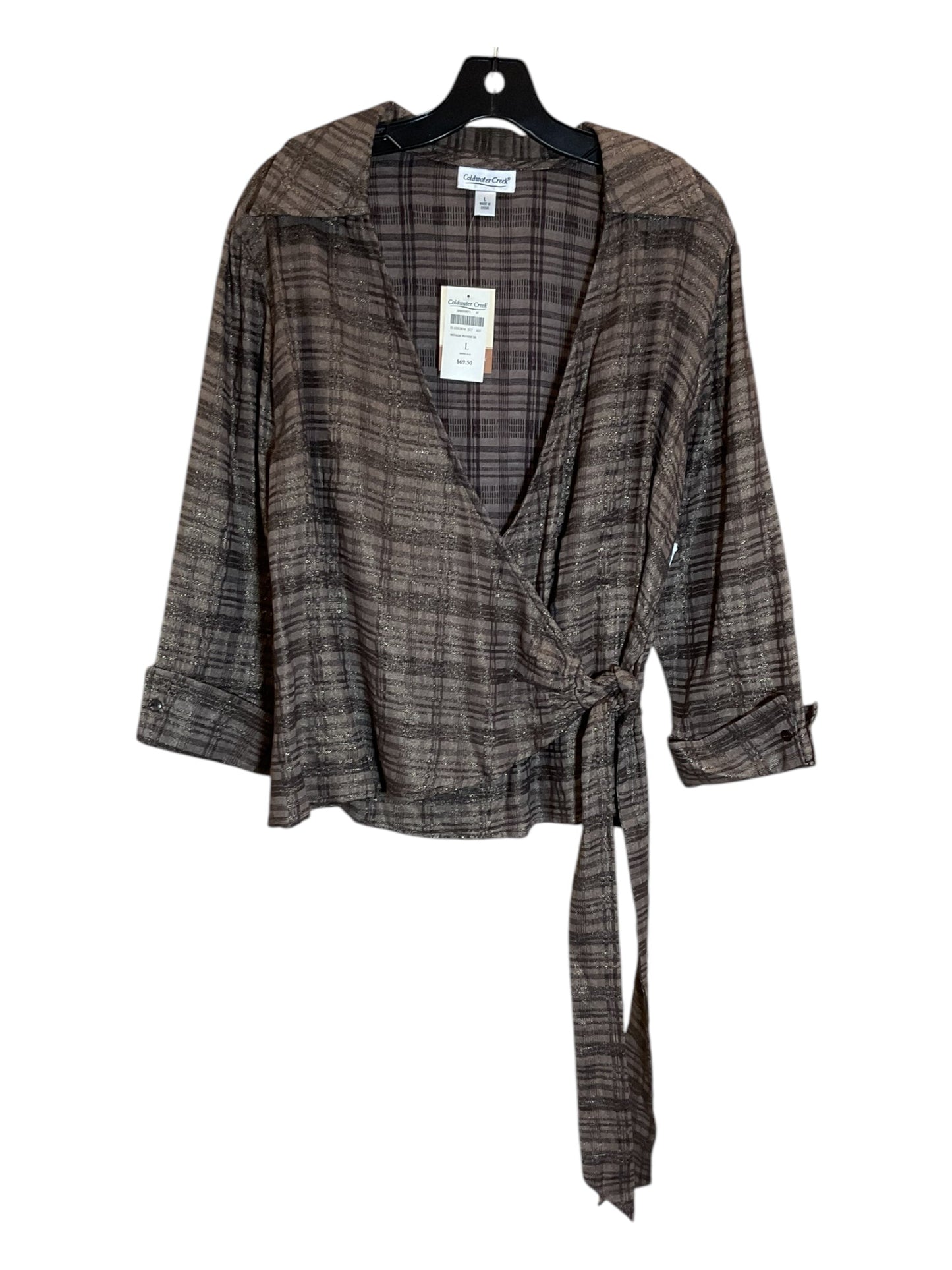 Top 3/4 Sleeve By Coldwater Creek In Brown, Size: L