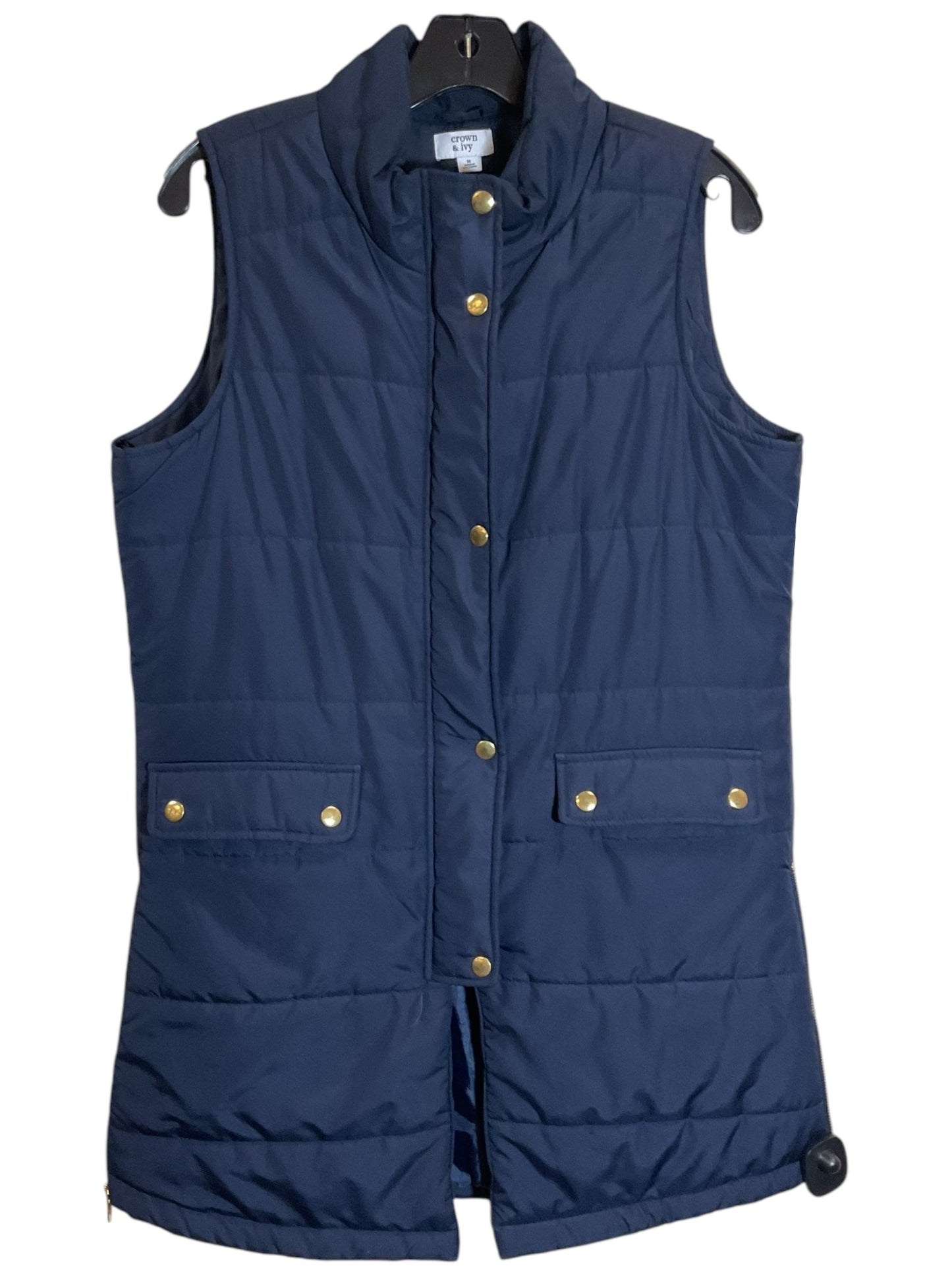 Vest Puffer & Quilted By Crown And Ivy In Blue, Size: M