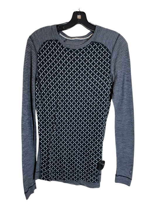 Top Long Sleeve By Smartwool In Black & Grey, Size: M