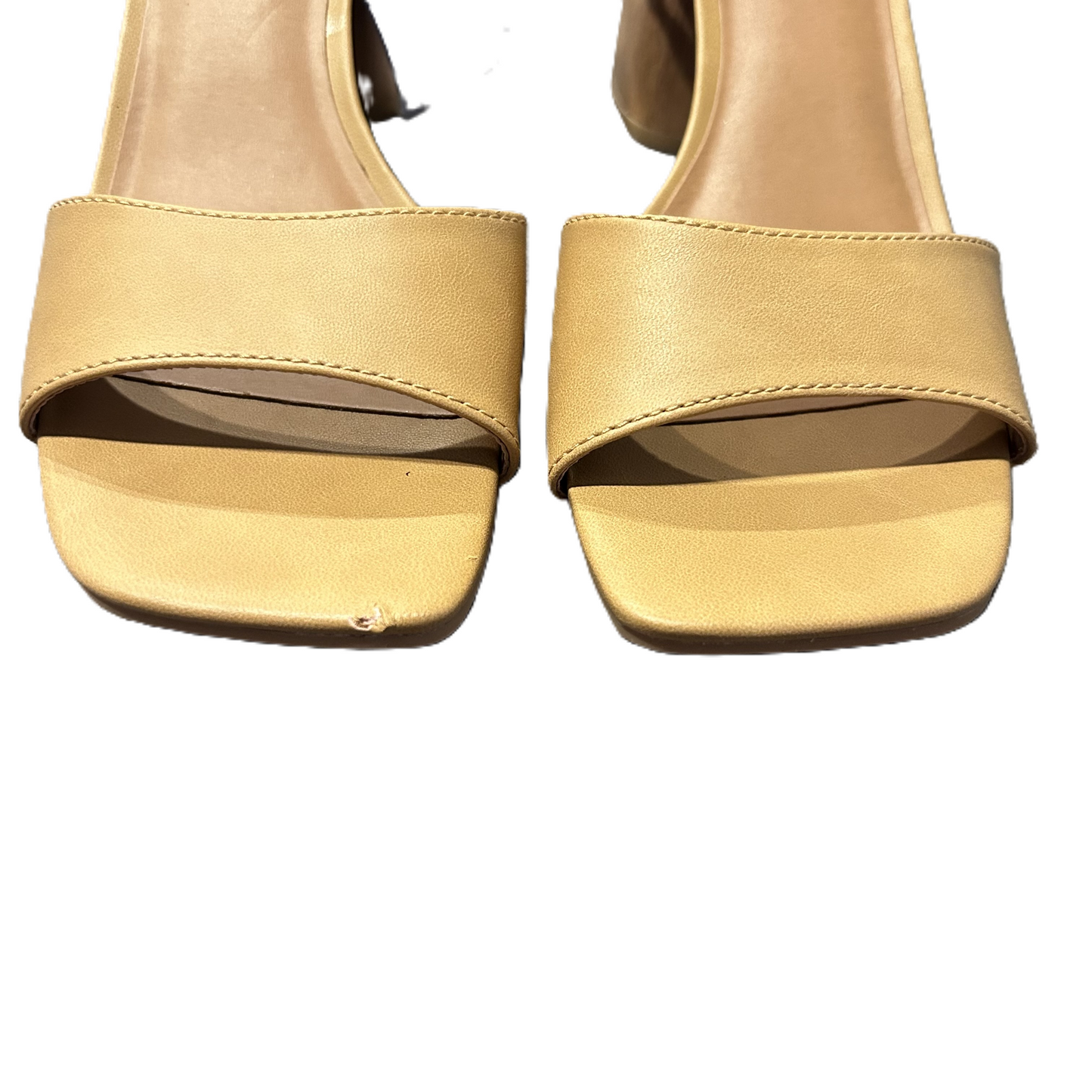 Tan Sandals Heels Block By Universal Thread, Size: 10