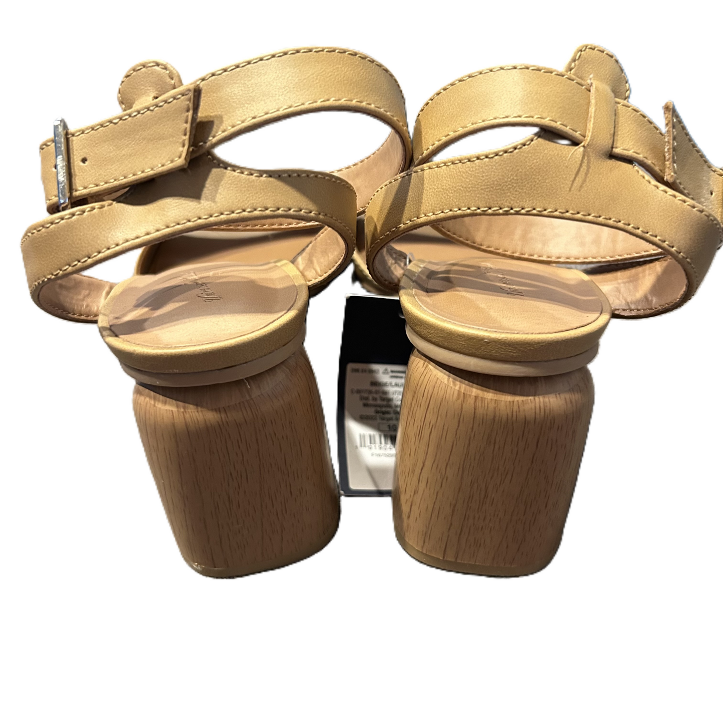 Tan Sandals Heels Block By Universal Thread, Size: 10