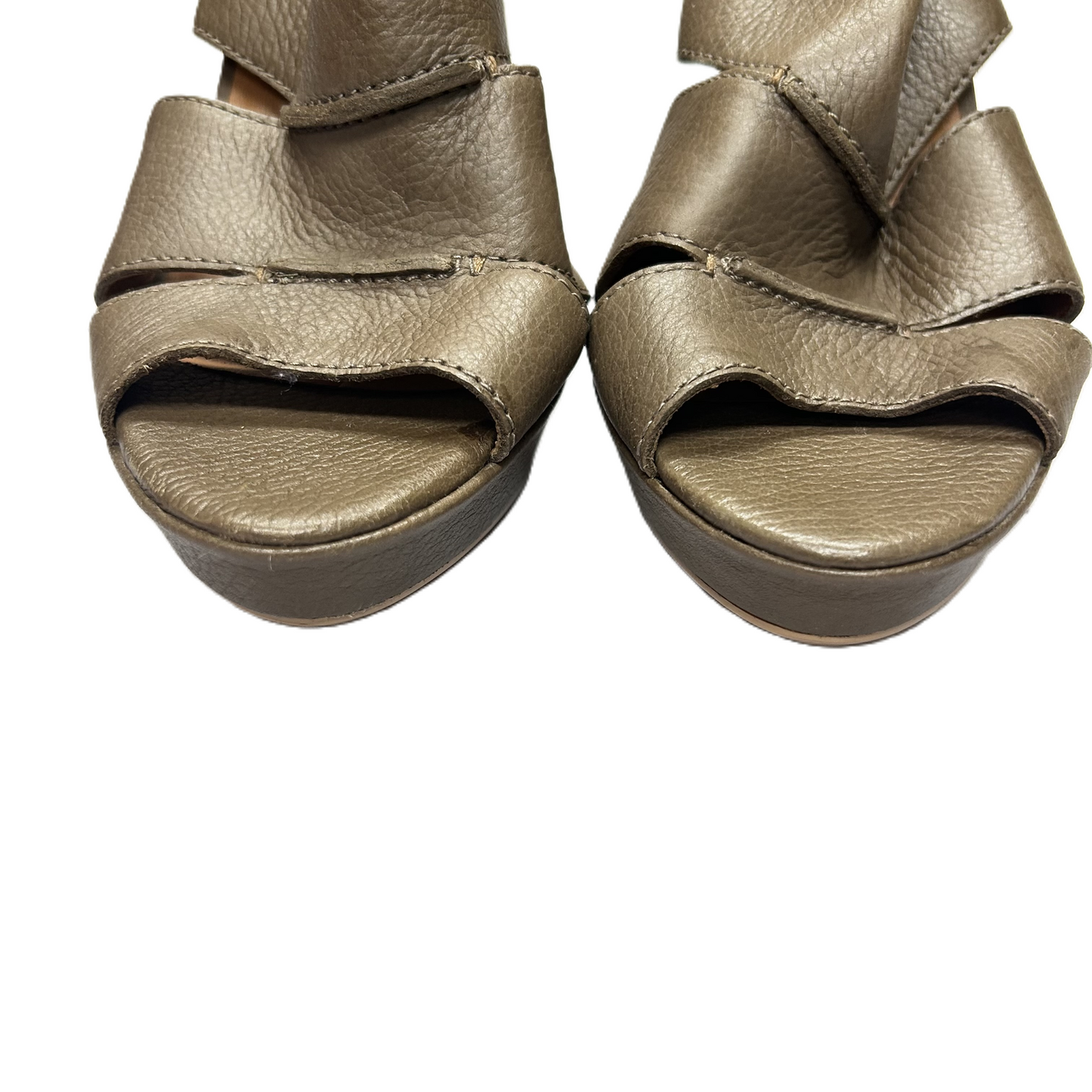 Taupe Sandals Heels Wedge By Lucky Brand, Size: 10