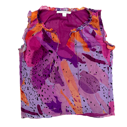 Top Sleeveless Designer By Diane Von Furstenberg In Pink & Purple, Size: S