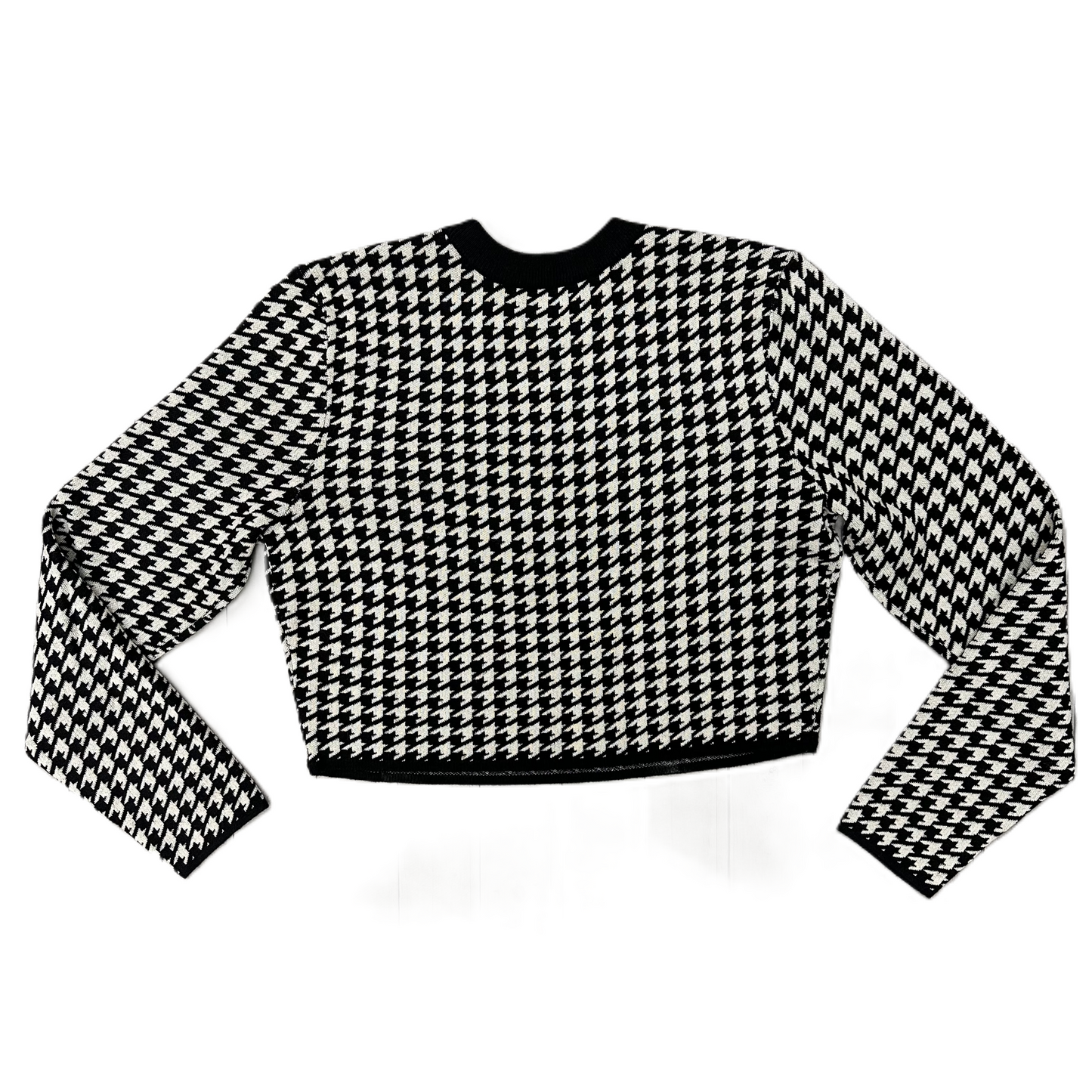 Sweater By Express In Black & White, Size: L