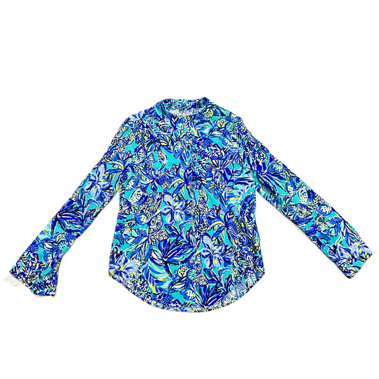 Top Long Sleeve Designer By Lilly Pulitzer In Teal, Size: S