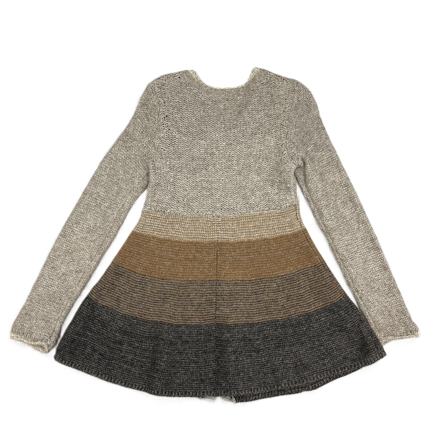 Sweater Cardigan By Free People In Grey & Tan, Size: M