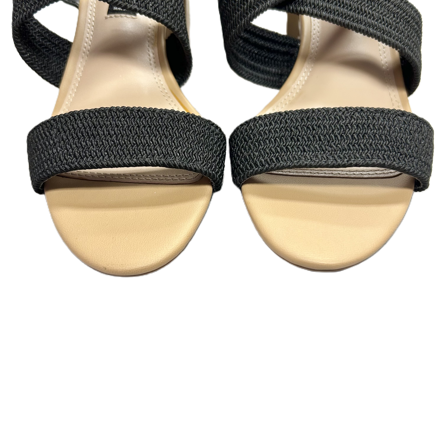 Sandals Heels Block By Steven In Black & Tan, Size: 7.5