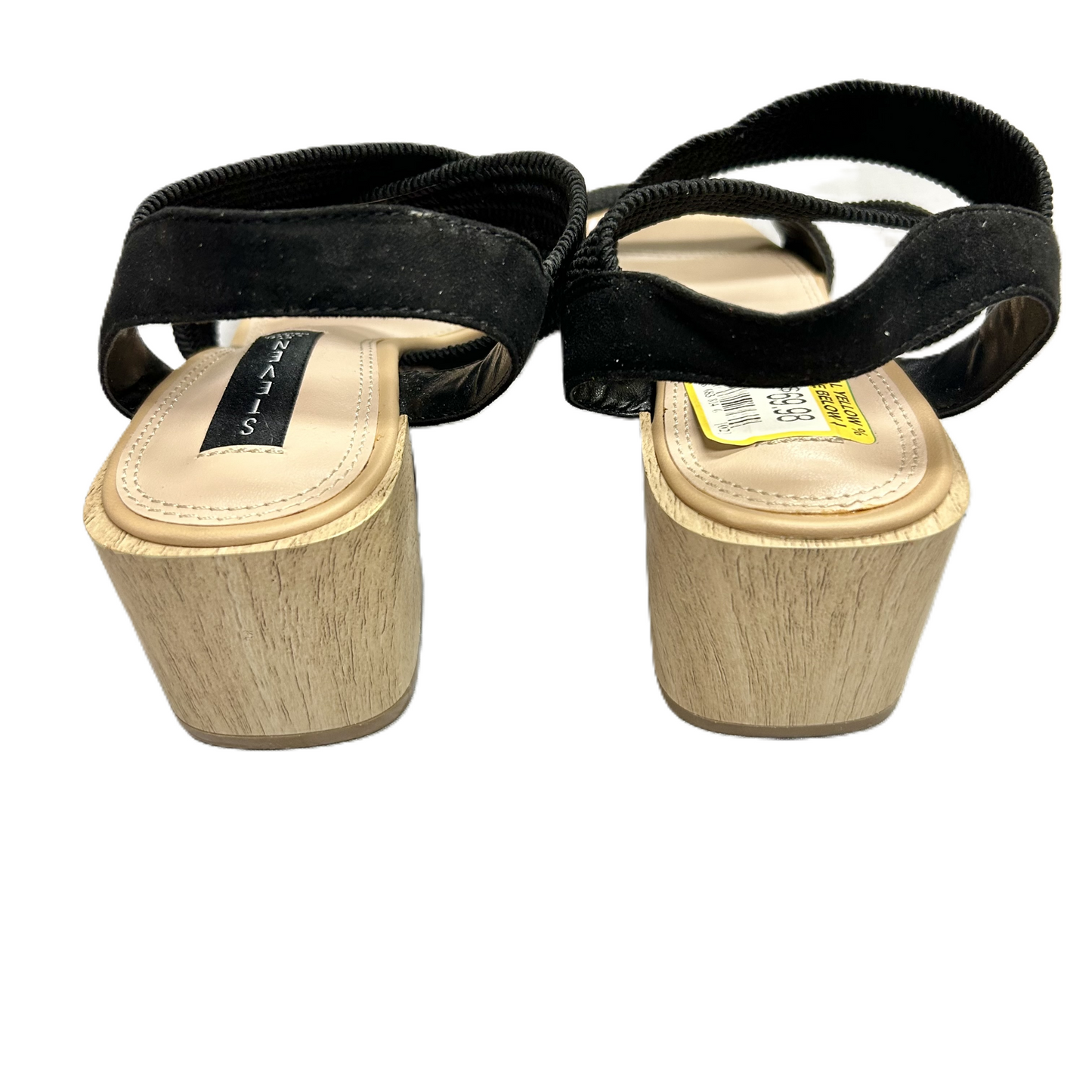 Sandals Heels Block By Steven In Black & Tan, Size: 7.5