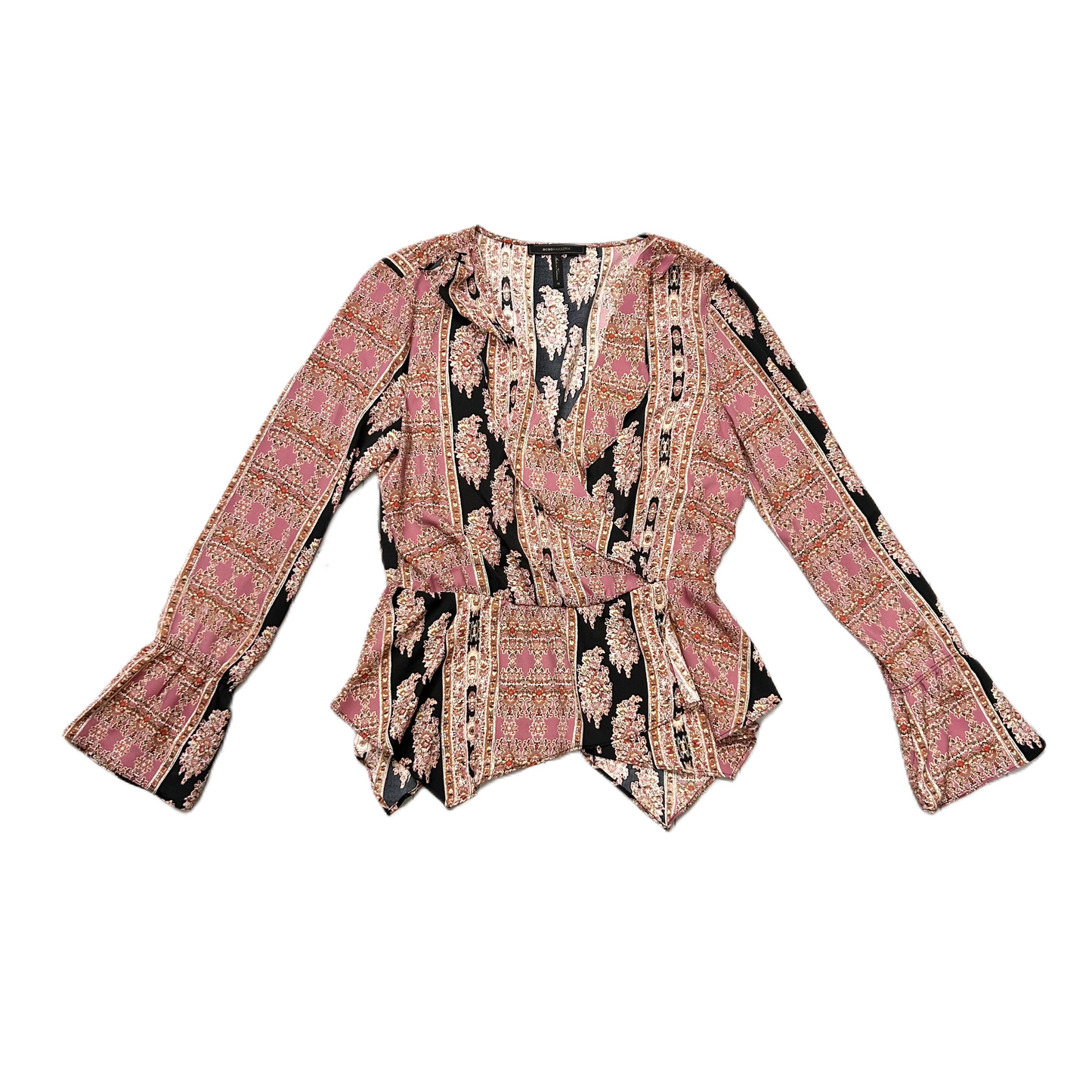 Paisley Print Top Long Sleeve By Bcbgmaxazria, Size: M