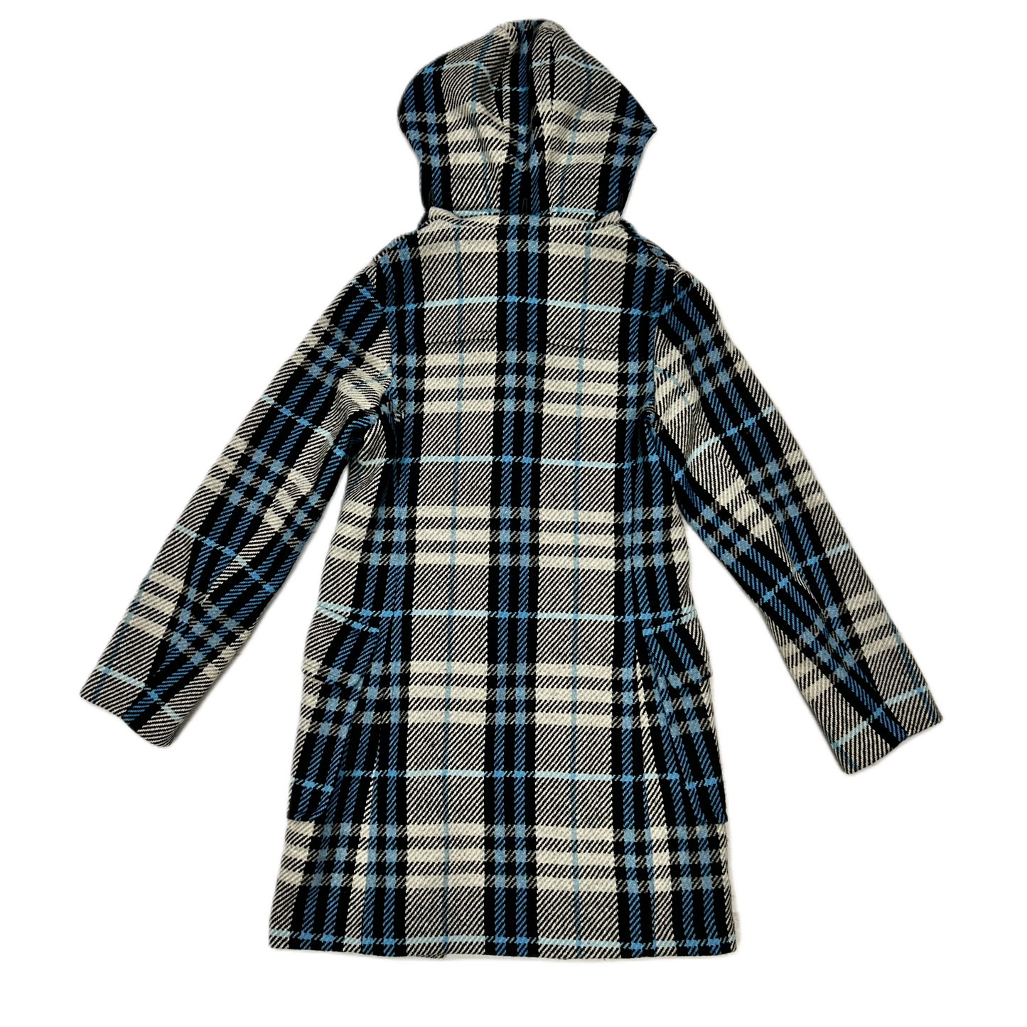 Plaid Coat Luxury Designer By Burberry, Size: 4