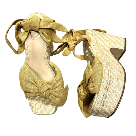 Sandals Heels Wedge By Sam Edelman In Yellow, Size: 9