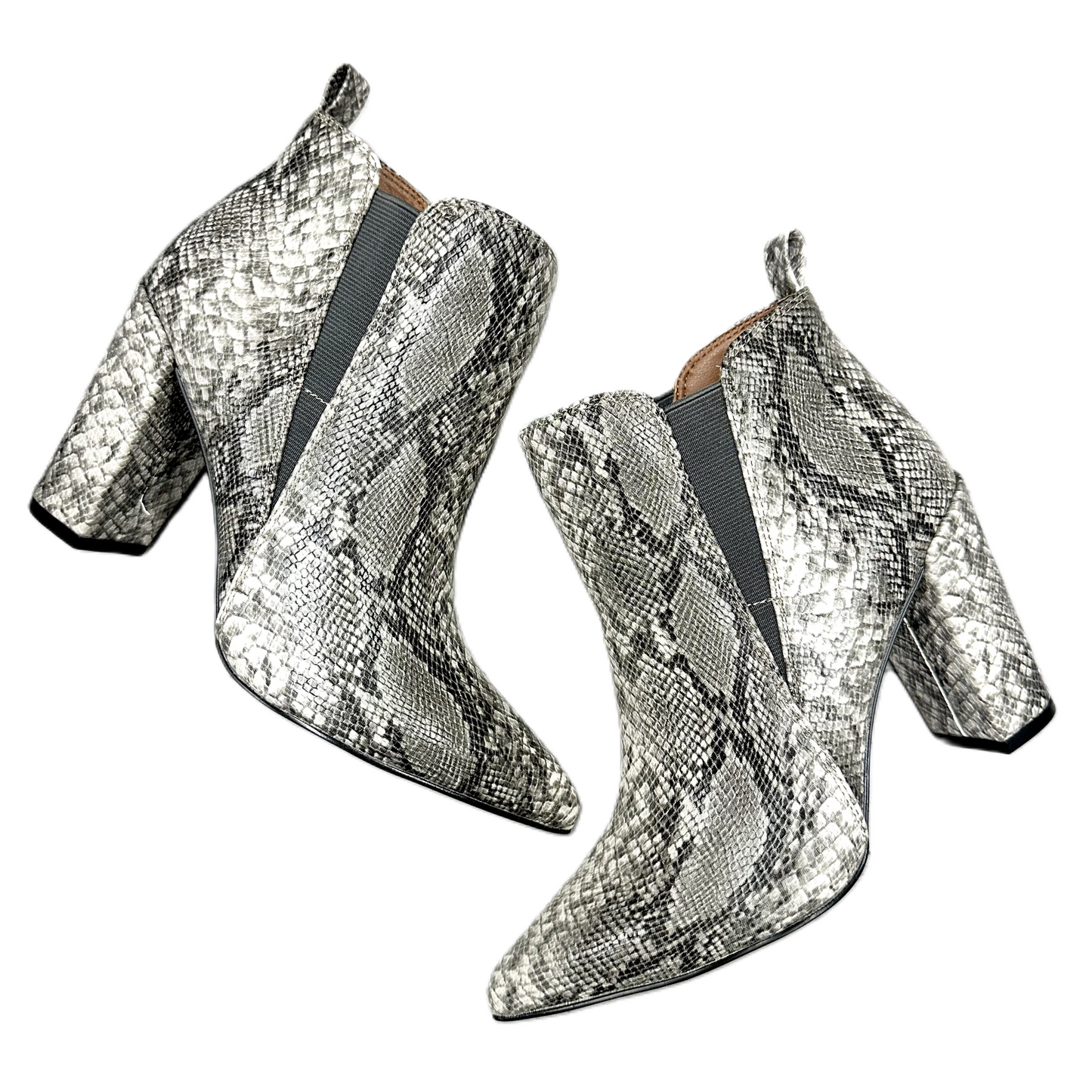 Boots Ankle Heels By Bcbgmaxazria In Snakeskin Print, Size: 7