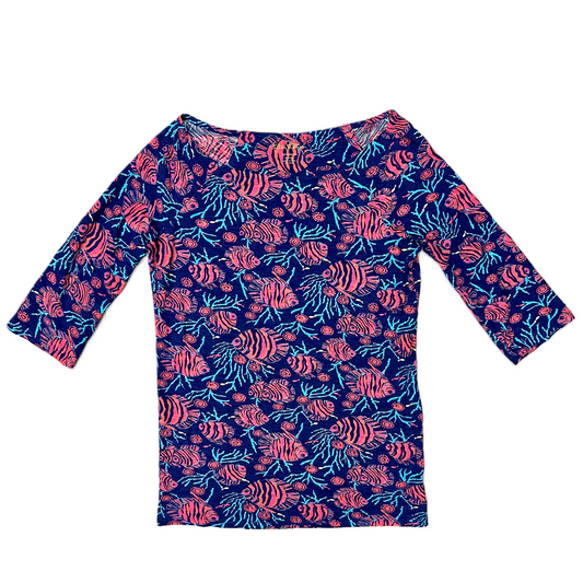 Top Long Sleeve Designer By Lilly Pulitzer In Navy, Size: S