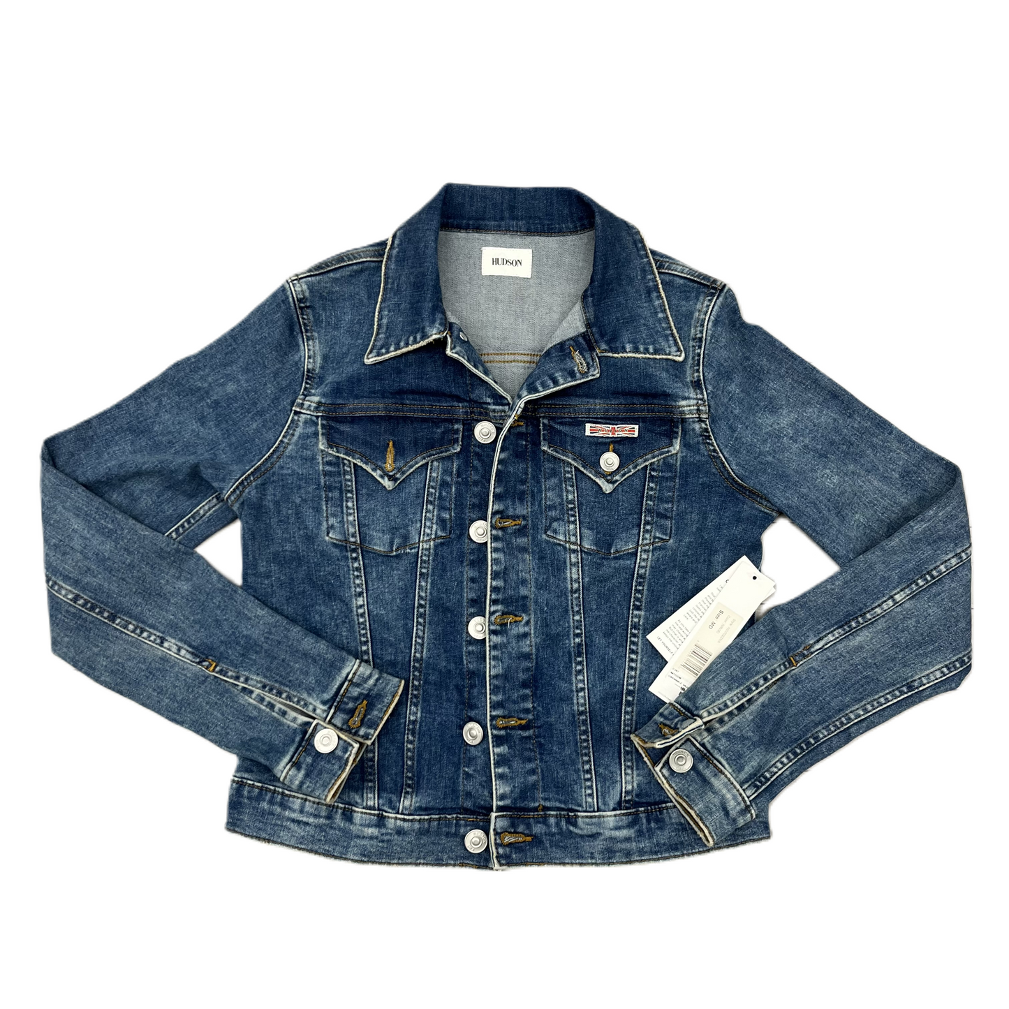 Jacket Denim By Hudson In Blue Denim, Size: M