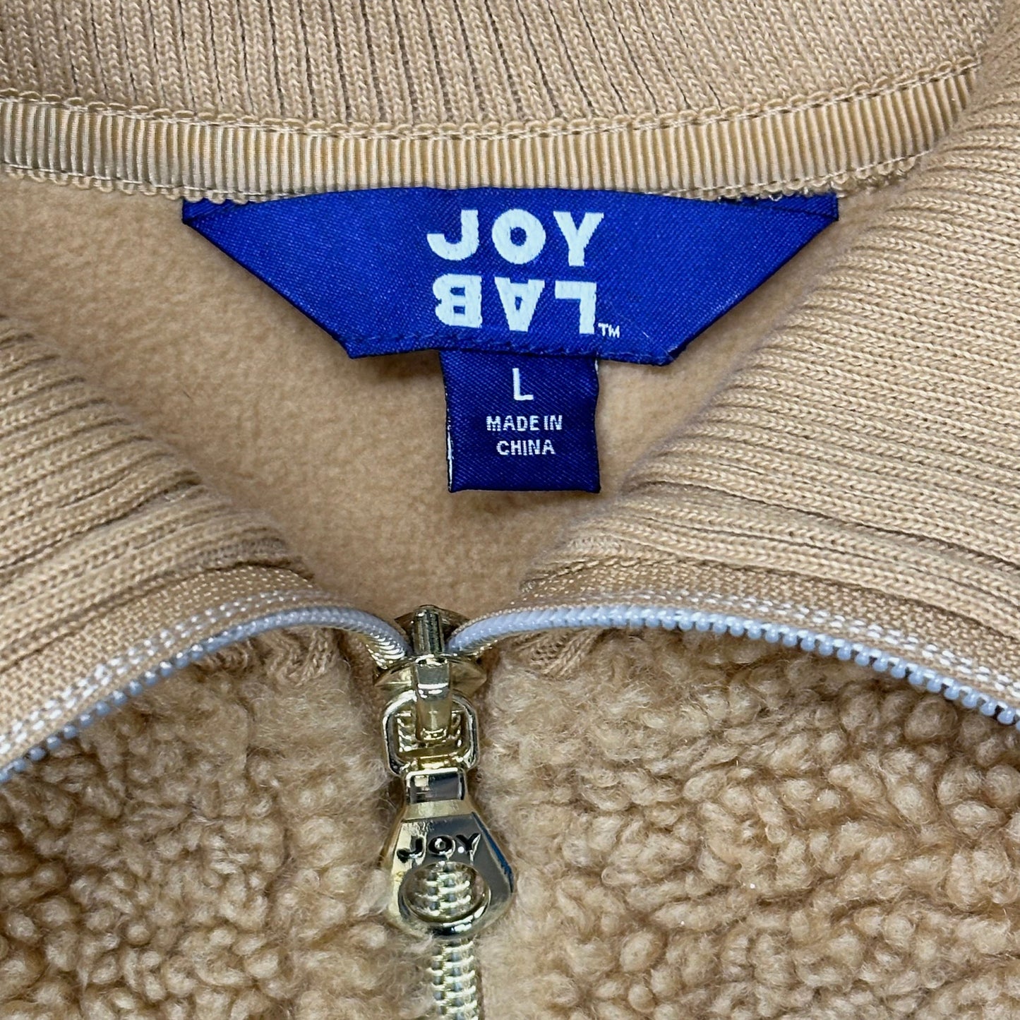 Sweatshirt Collar By Joy Lab In Tan, Size: L