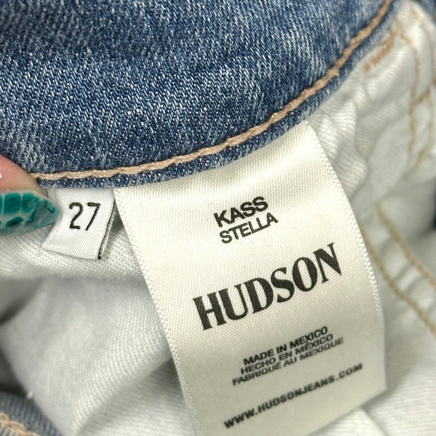 Jeans Straight By Hudson In Blue Denim, Size: 4