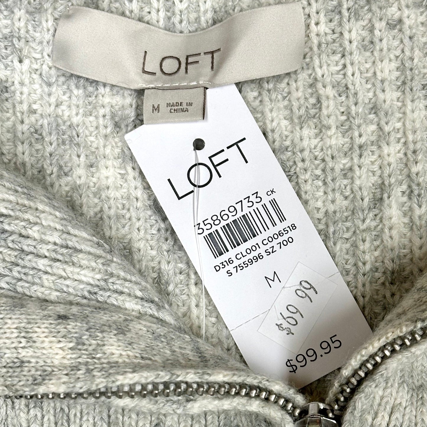 Dress Sweater By Loft In Grey, Size: M