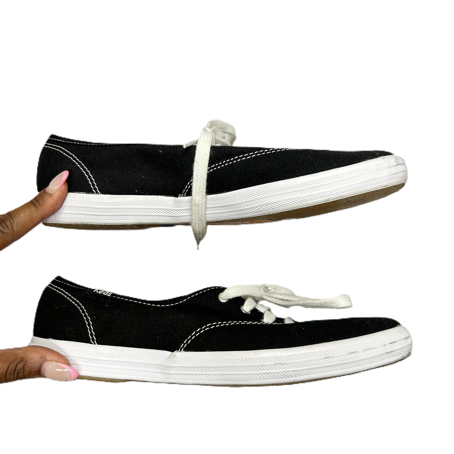 Black White Shoes Sneakers By Keds, Size: 7.5