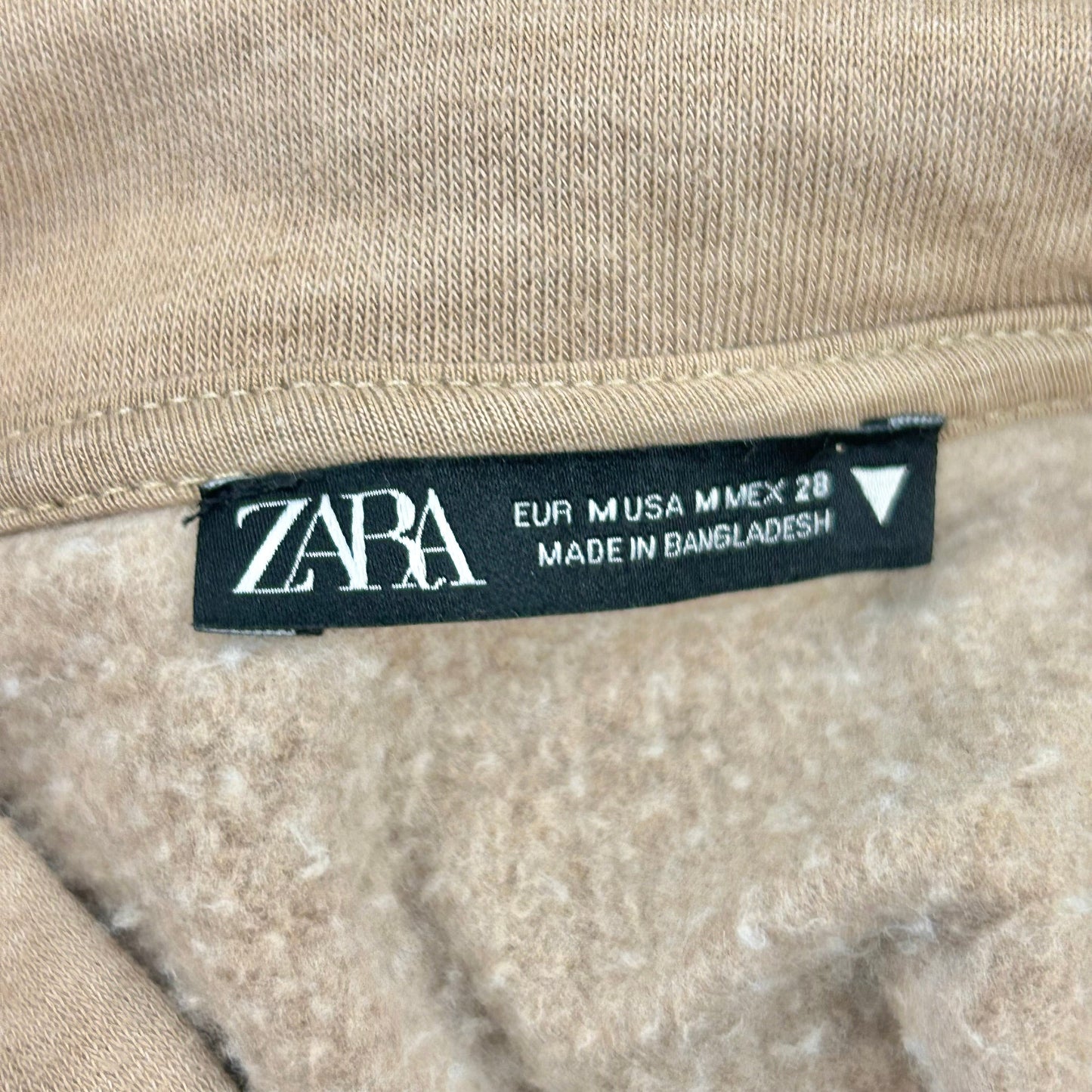 Sweatshirt Hoodie By Zara In Tan, Size: M