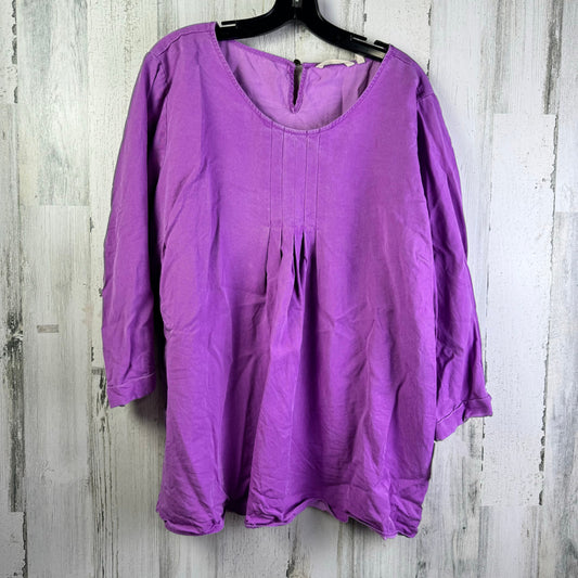 Purple Top 3/4 Sleeve Soft Surroundings, Size 2x