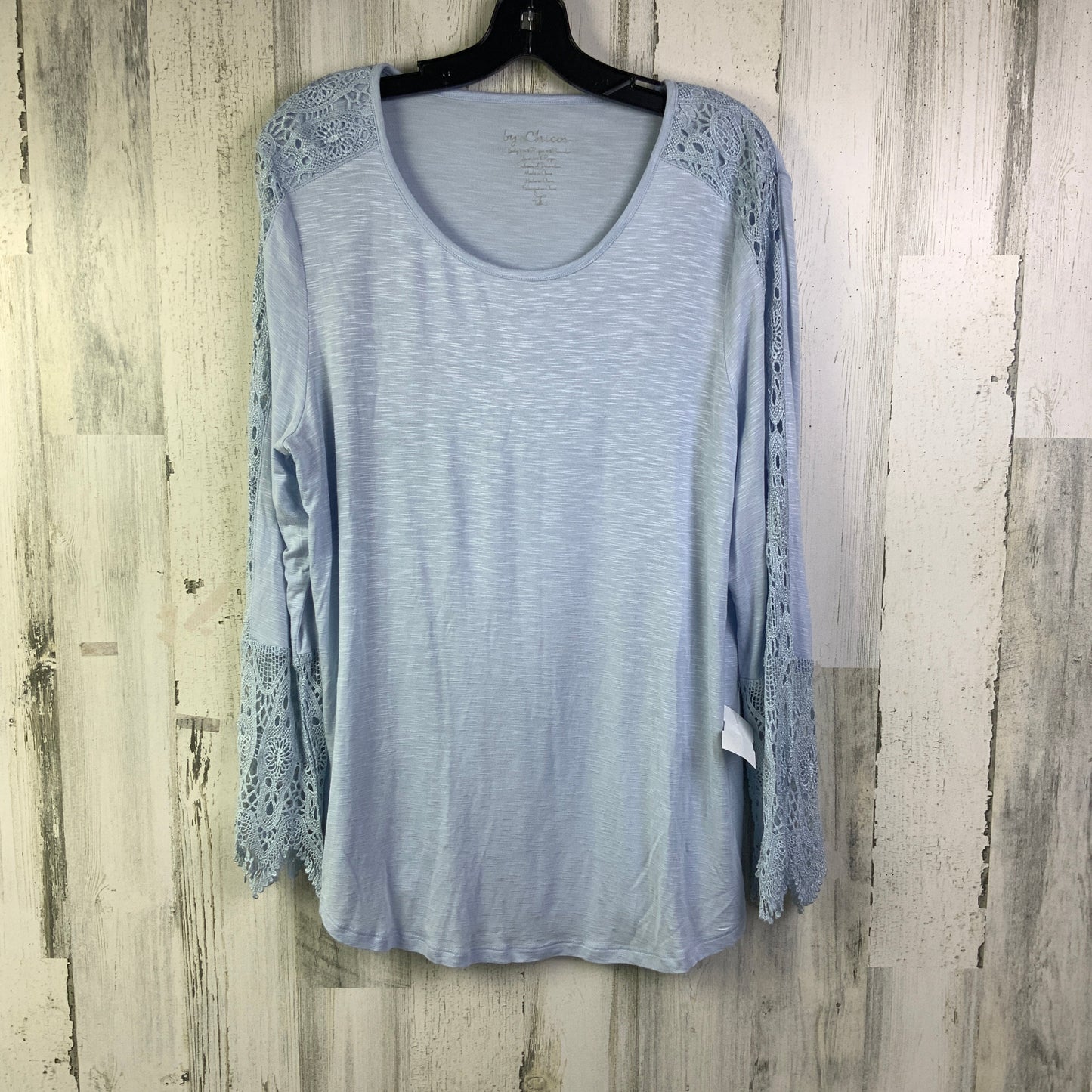 Top Long Sleeve Basic By Chicos In Blue, Size: L