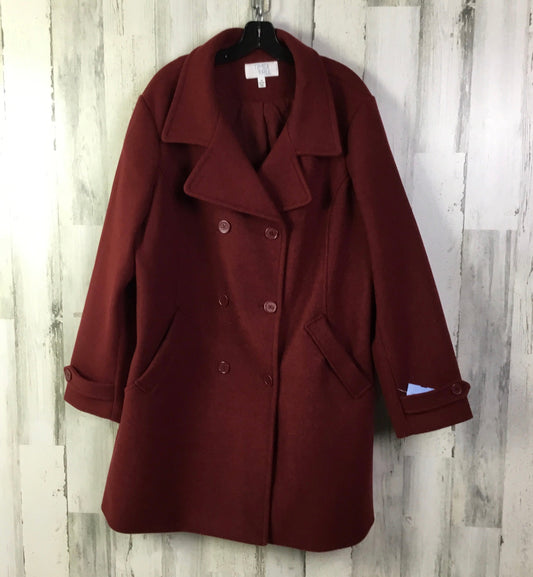 Coat Peacoat By Time And Tru In Red, Size: 1x