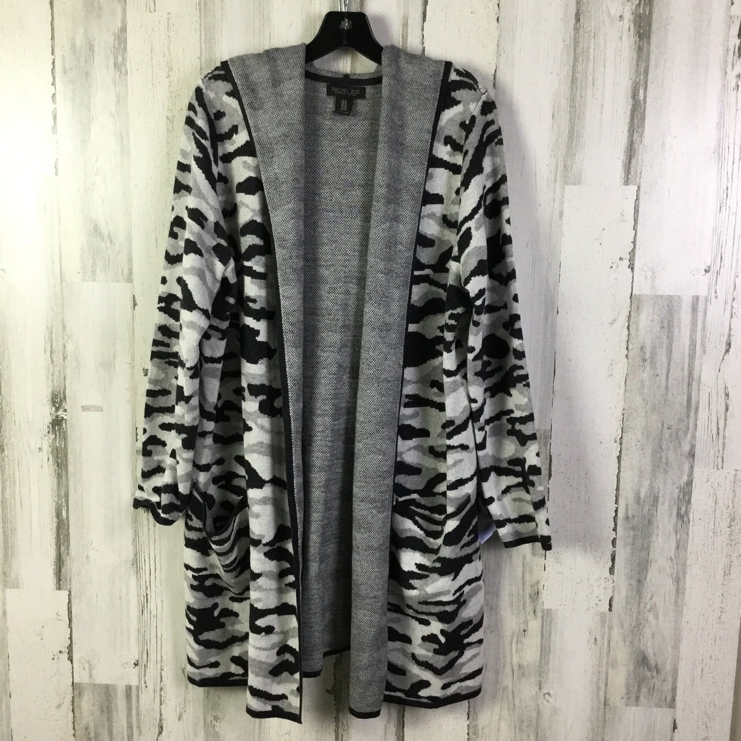 Sweater Cardigan By Rachel Zoe In Grey, Size: 1x