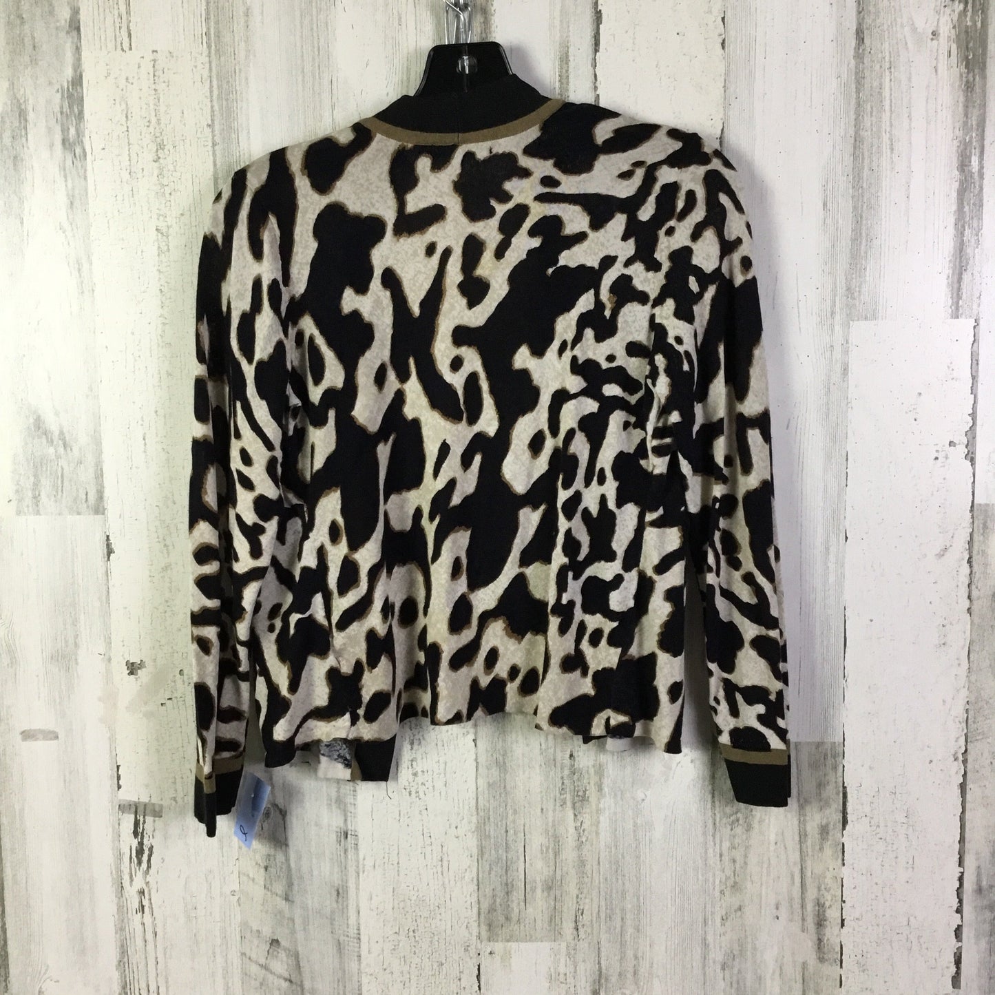 Sweater Cardigan By Nic + Zoe In Animal Print, Size: Xs