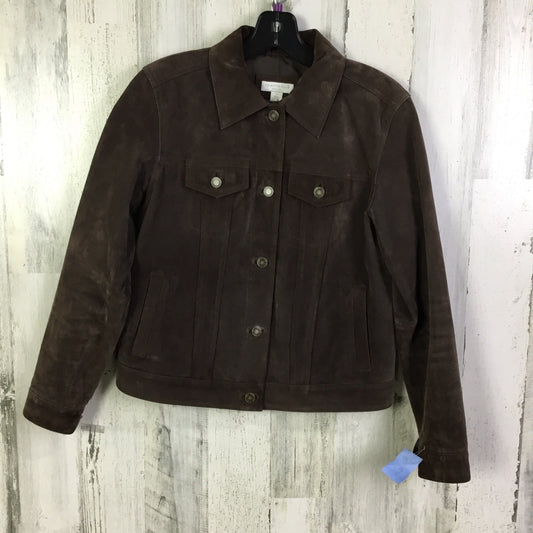 Jacket Leather By Charter Club In Brown, Size: S