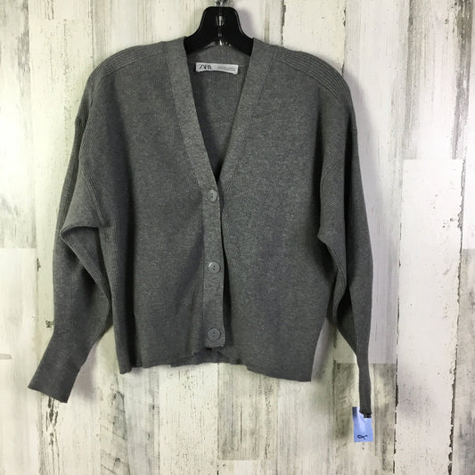 Sweater Cardigan By Zara In Grey, Size: M