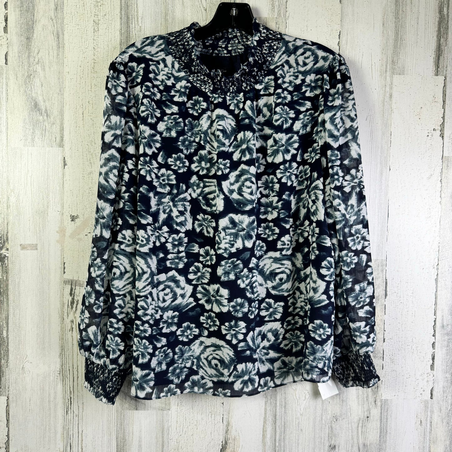 Blouse Long Sleeve By J. Crew In Blue, Size: Xl