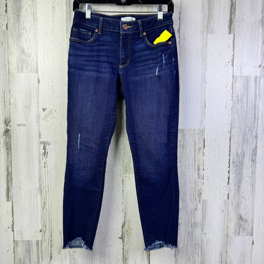 Jeans Skinny By Loft In Blue Denim, Size: 4