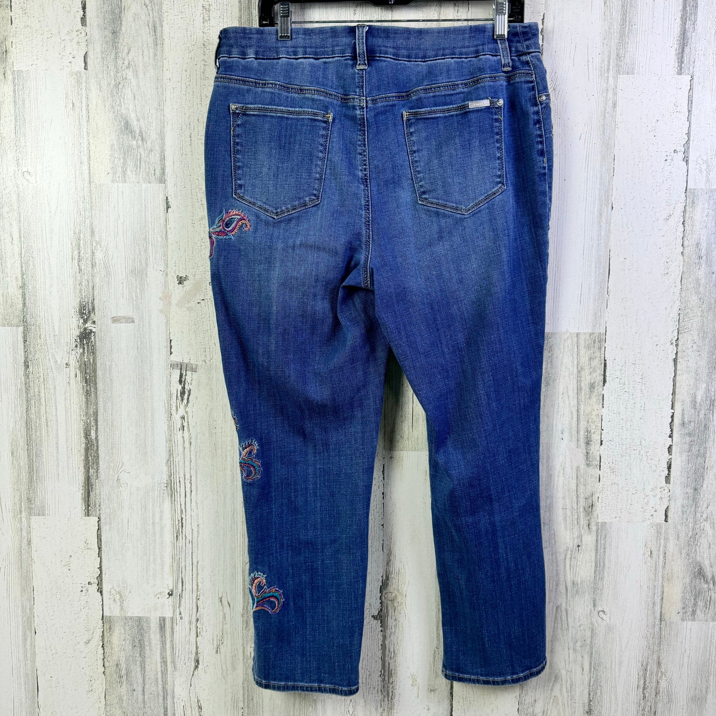 Jeans Cropped By Chicos In Blue Denim, Size: 12