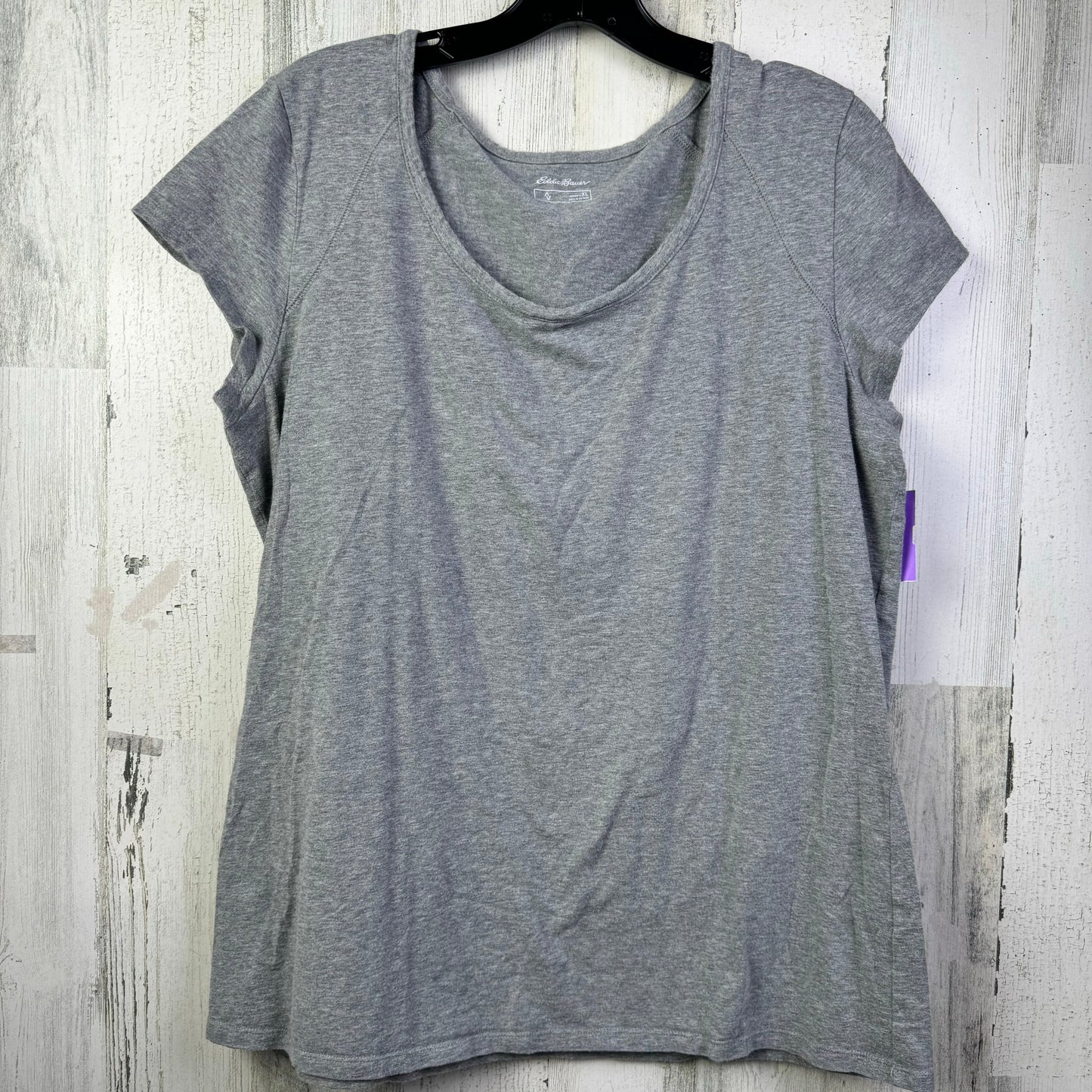 Grey Top Short Sleeve Basic Eddie Bauer, Size Xl