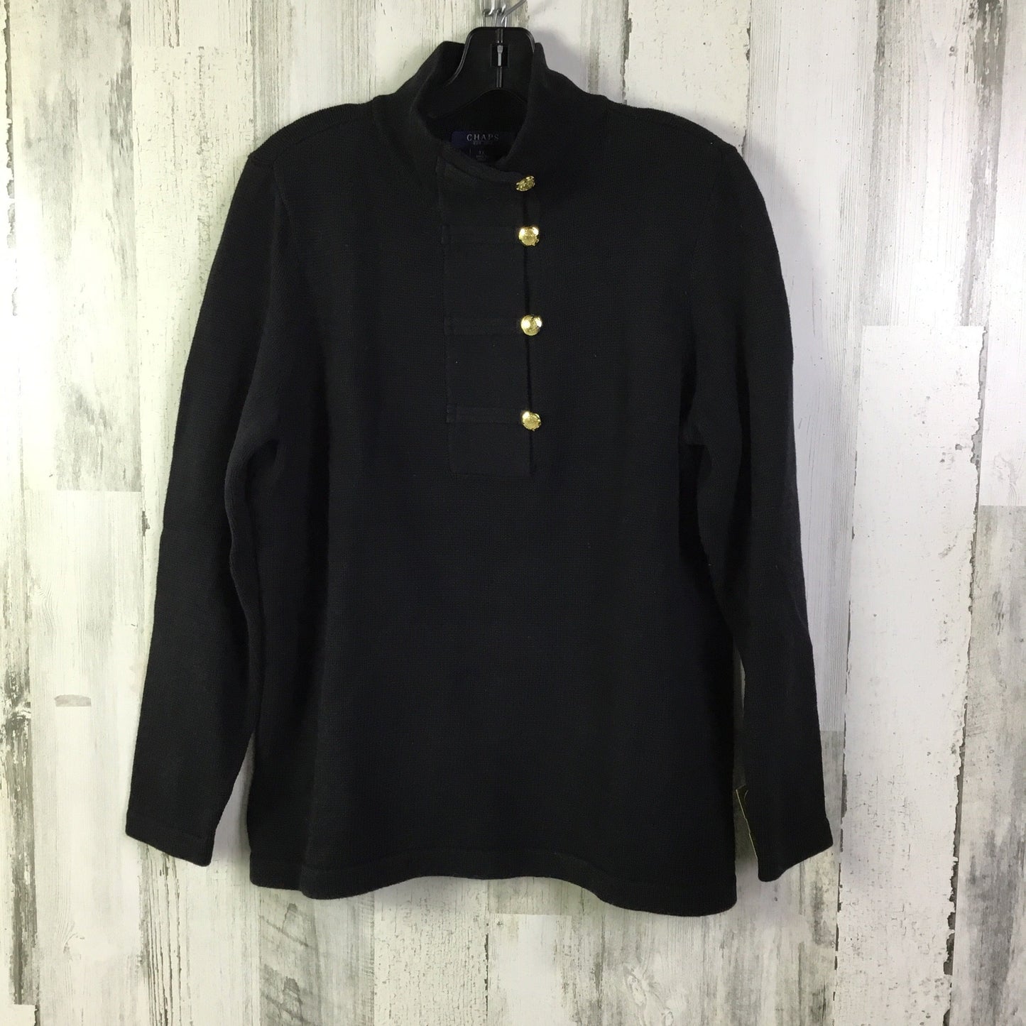 Sweater By Chaps In Black, Size: 1x